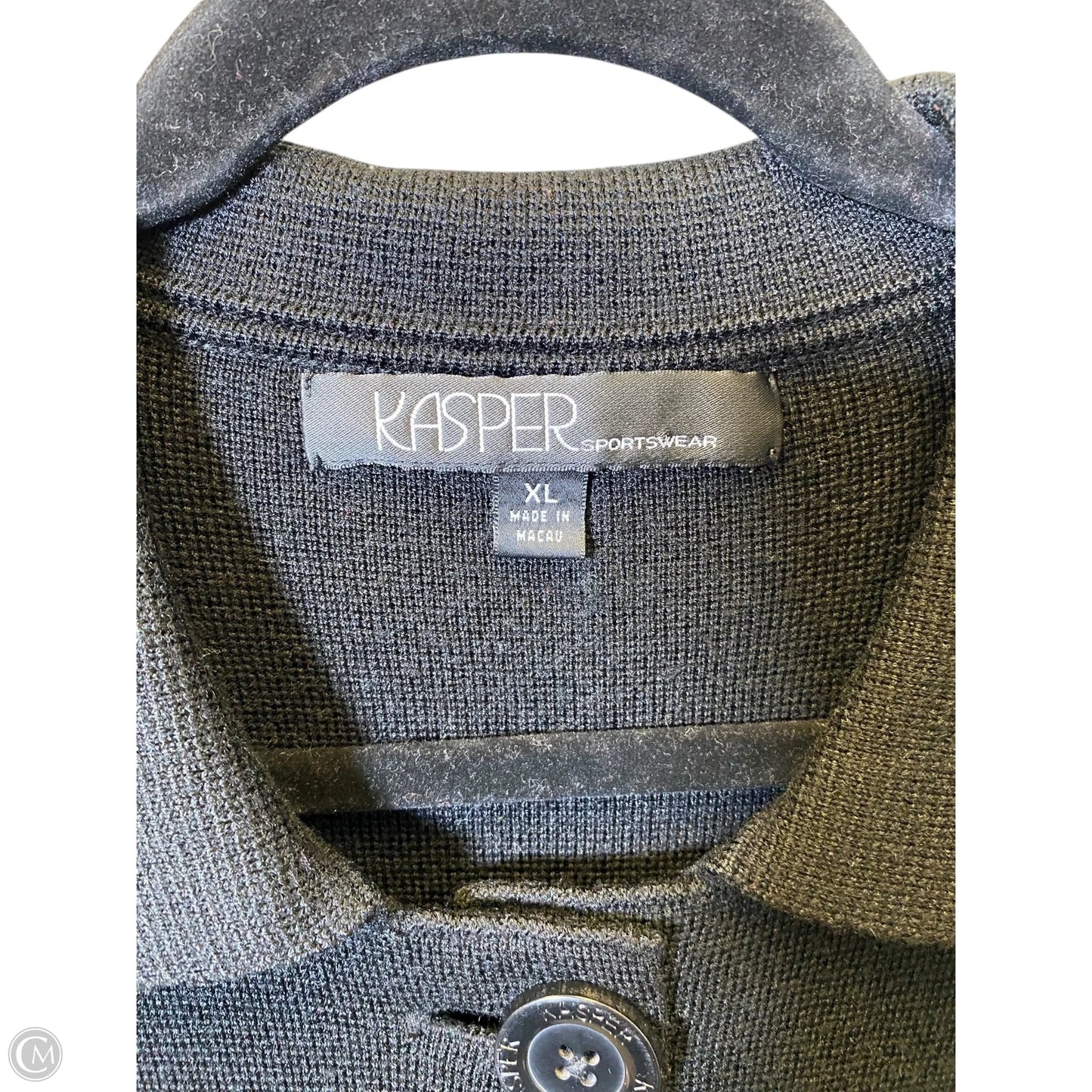 Sweater Cardigan By Kasper In Black, Size: Xl