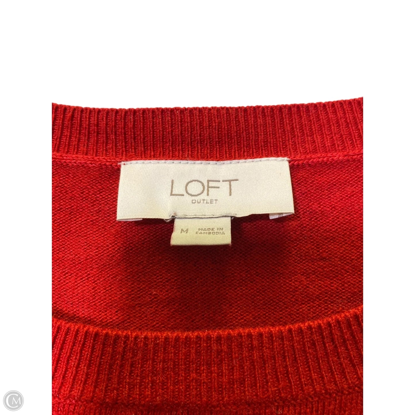 Top Long Sleeve By Loft In Red, Size: M
