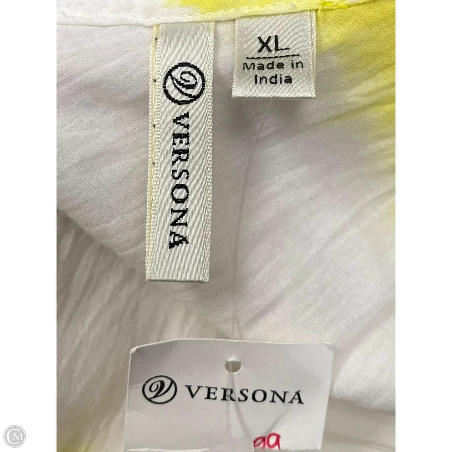 Dress Casual Maxi By Versona In White & Yellow, Size: Xl
