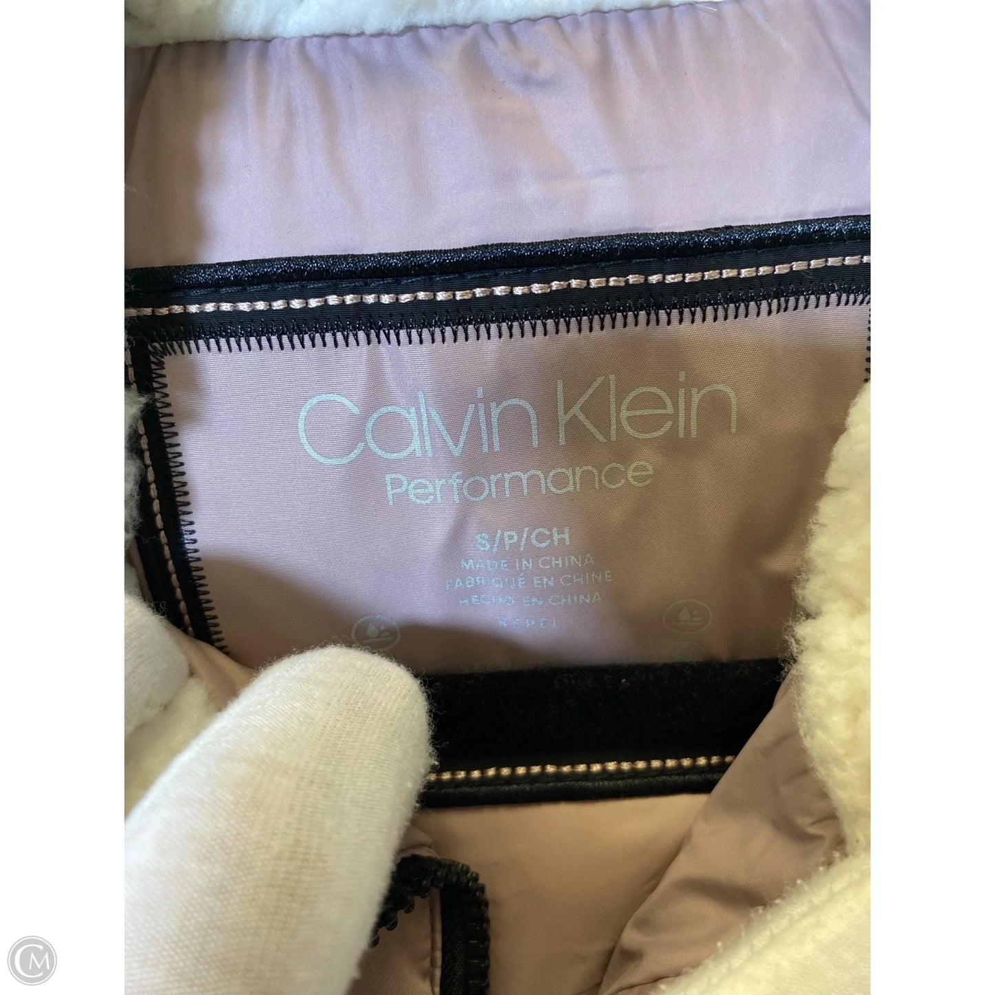 Vest Faux Fur & Sherpa By Calvin Klein In Cream & Pink, Size: S