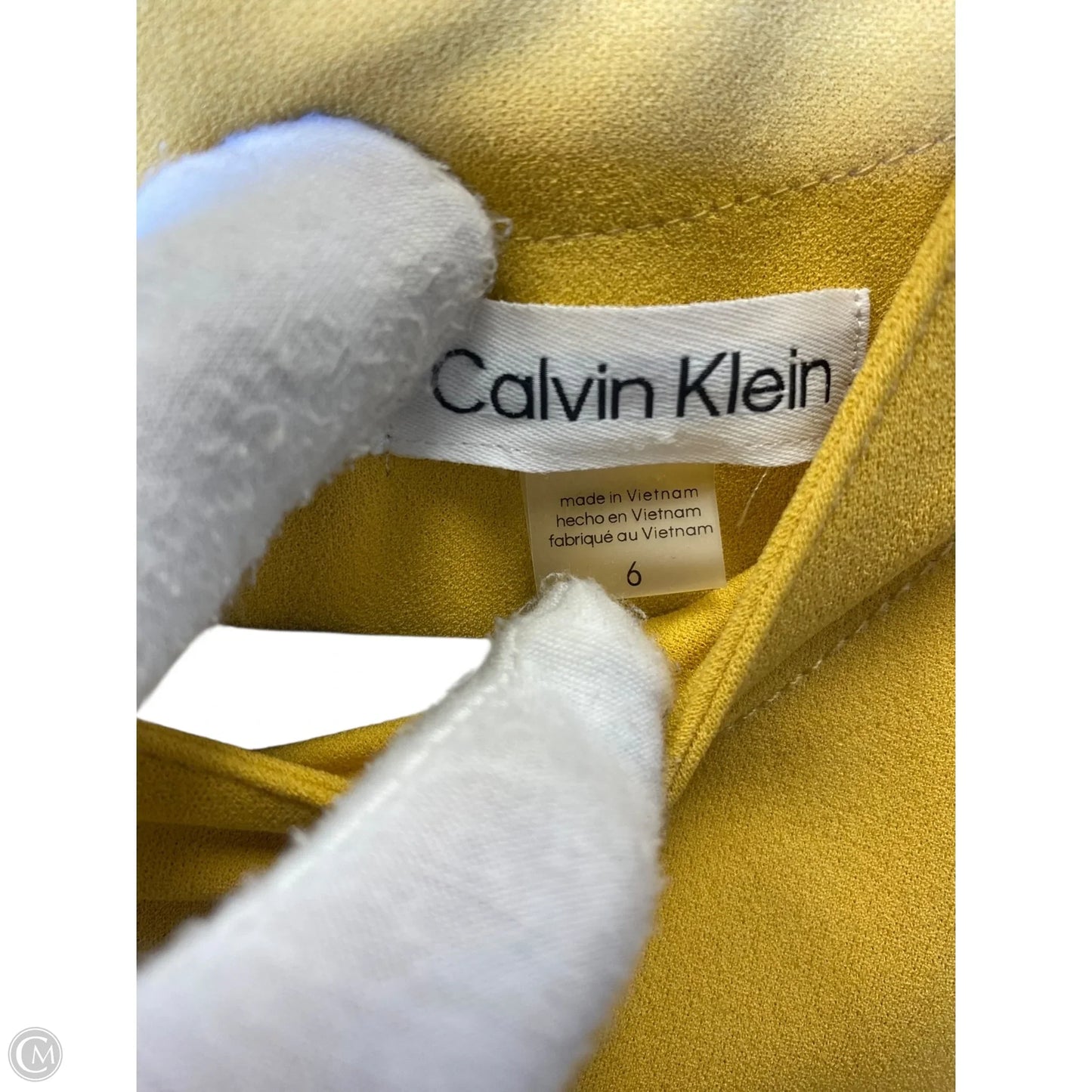 Dress Casual Midi By Calvin Klein In Yellow, Size: 6