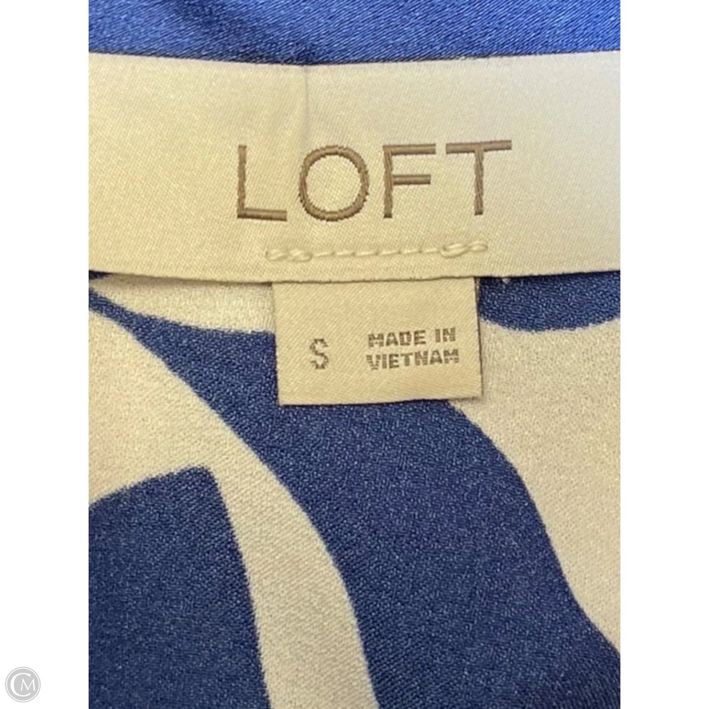 Top Short Sleeve By Loft In Blue & White, Size: S