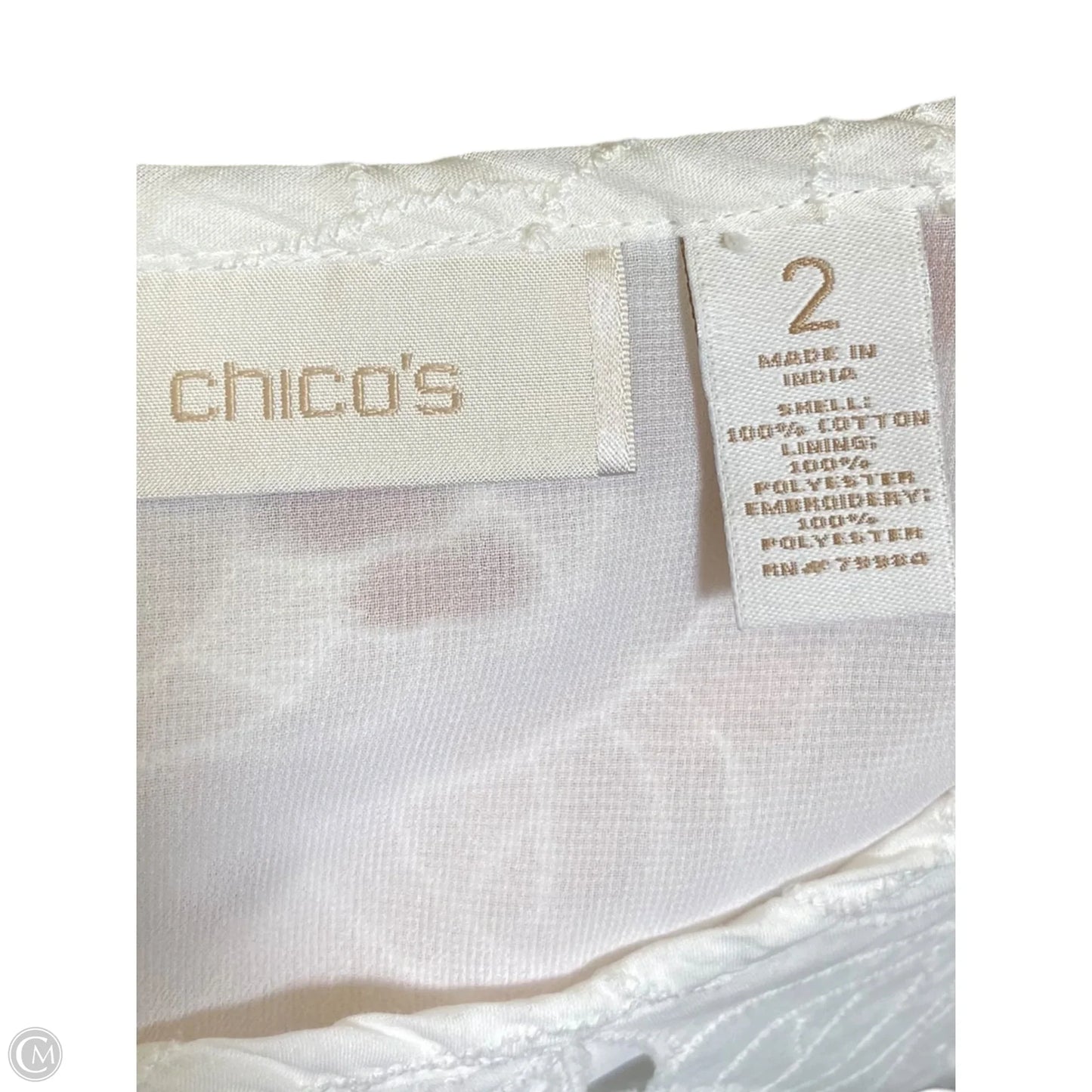 Top Short Sleeve By Chicos In White, Size: L