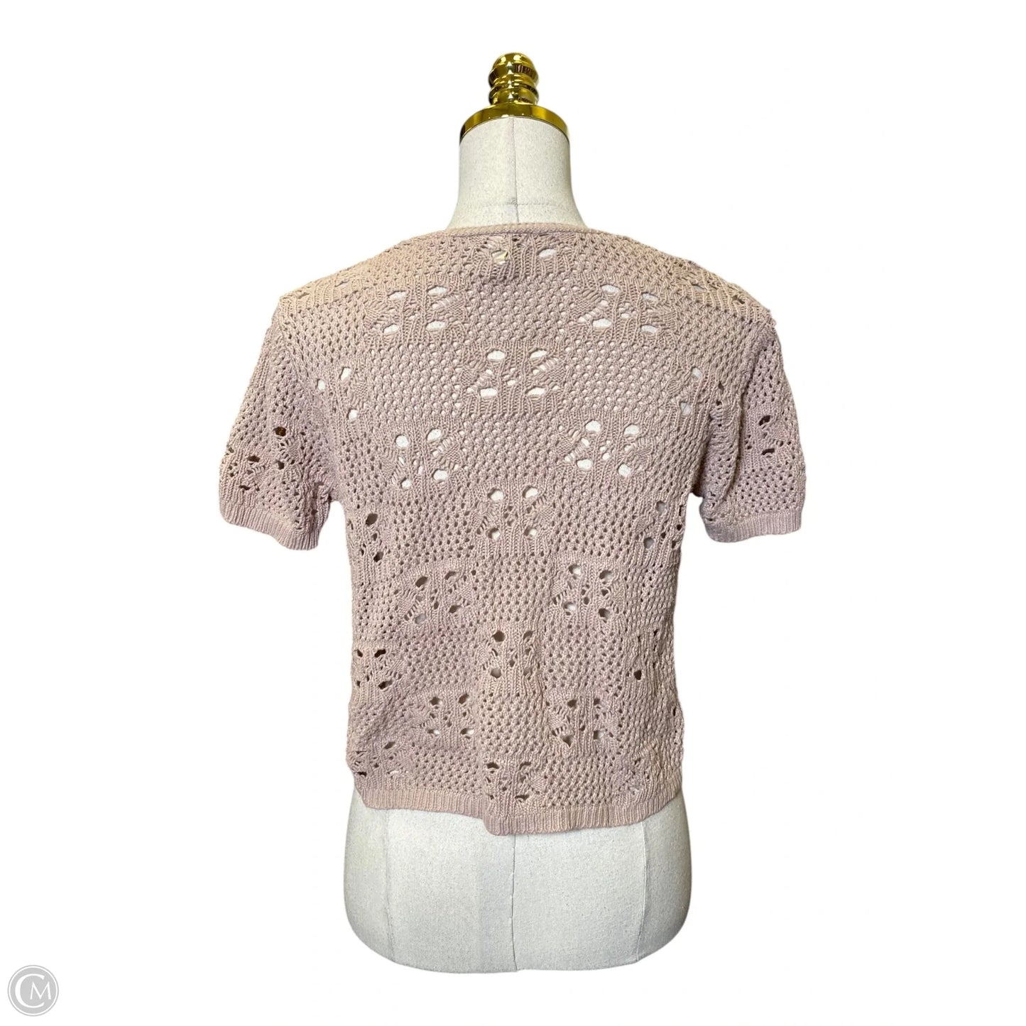 Top Short Sleeve By Versona In Beige, Size: Xs