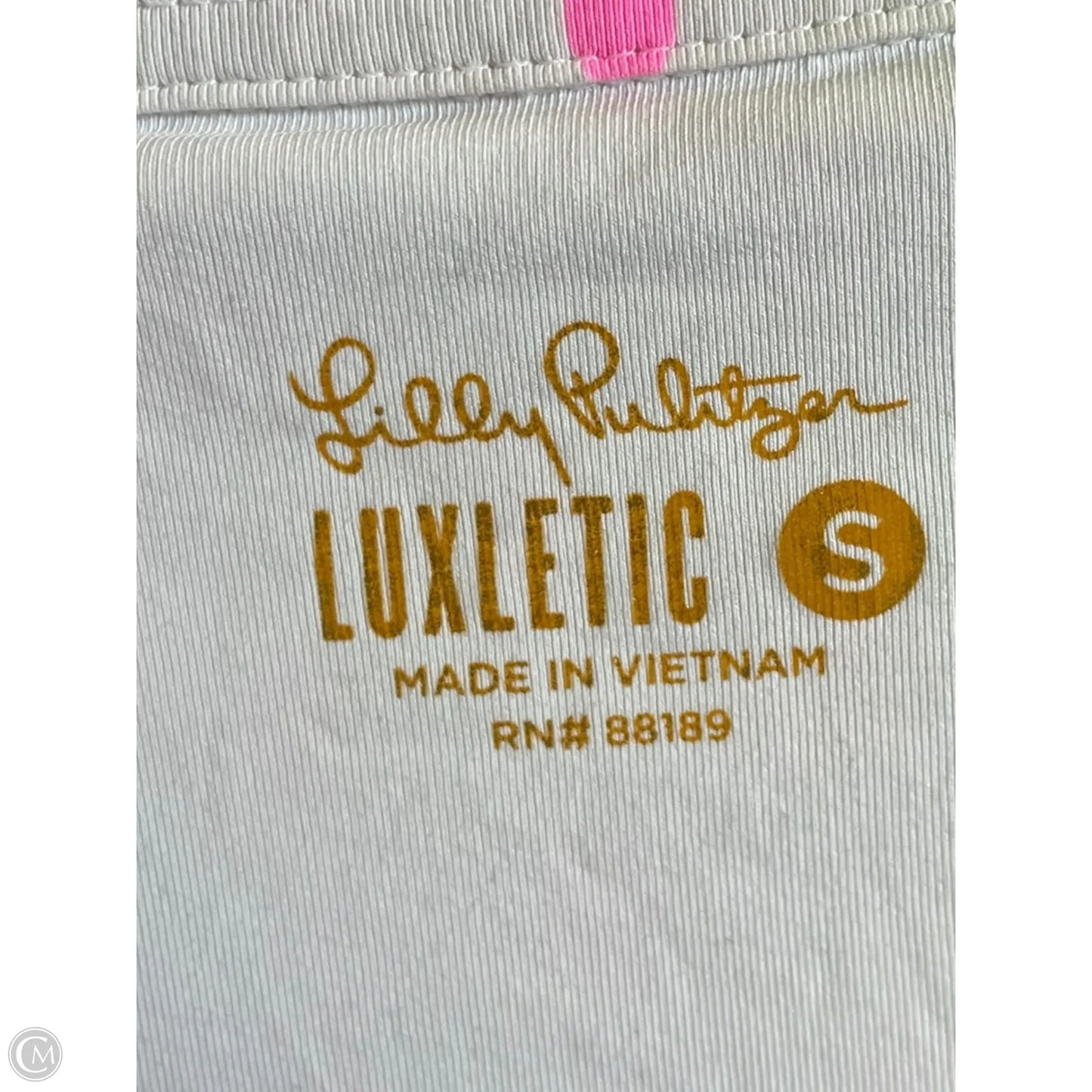 Top Sleeveless Designer By Lilly Pulitzer In Pink & White, Size: S