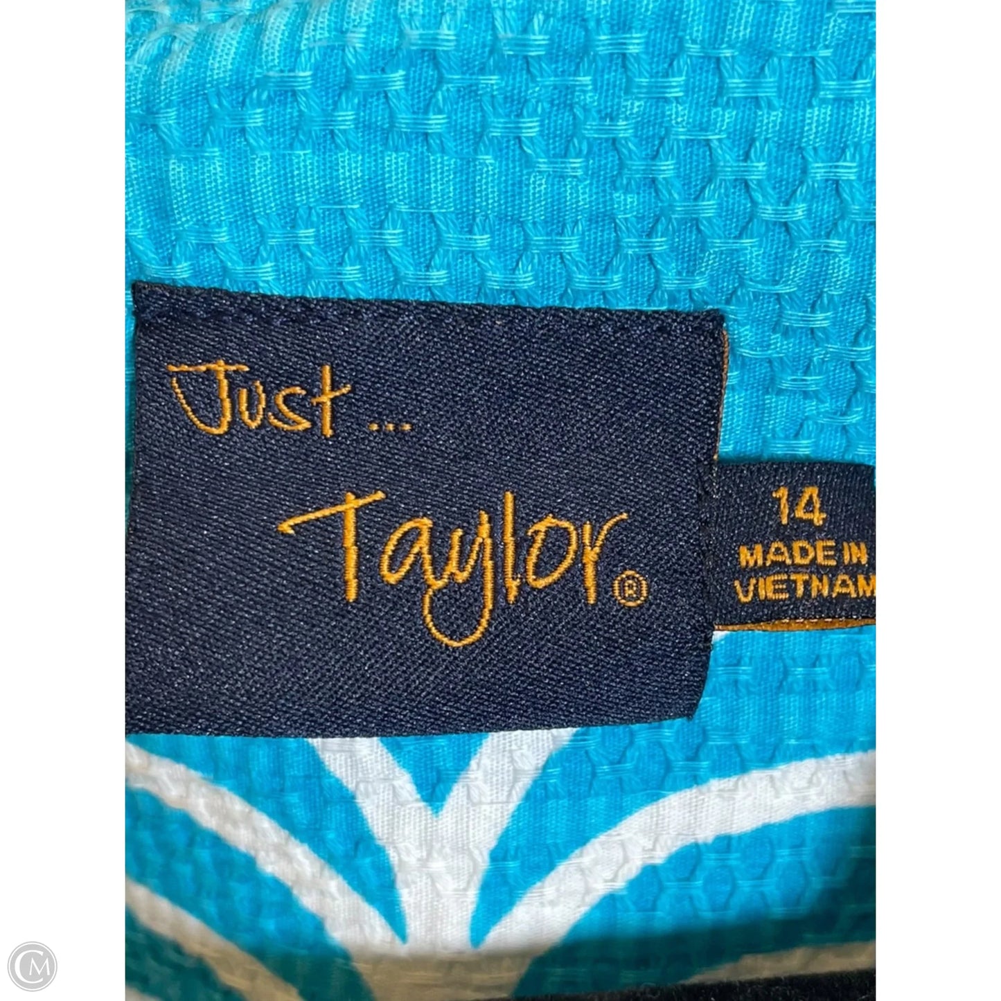 Dress Casual Midi By Taylor In Blue & White, Size: 14