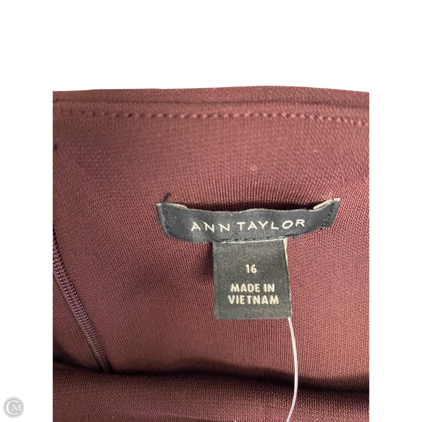 Dress Casual Midi By Ann Taylor In Maroon, Size: 16