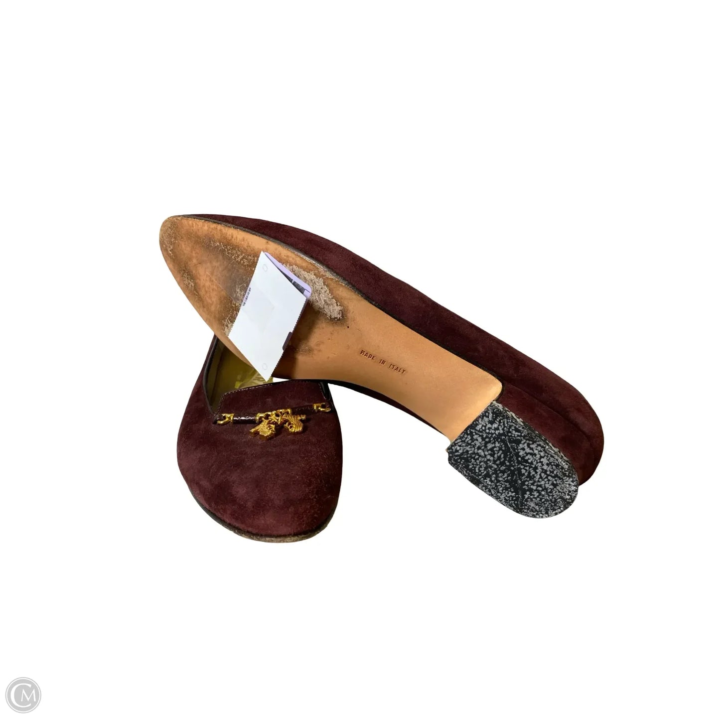 Shoes Luxury Designer By Ferragamo In Maroon, Size: 8.5