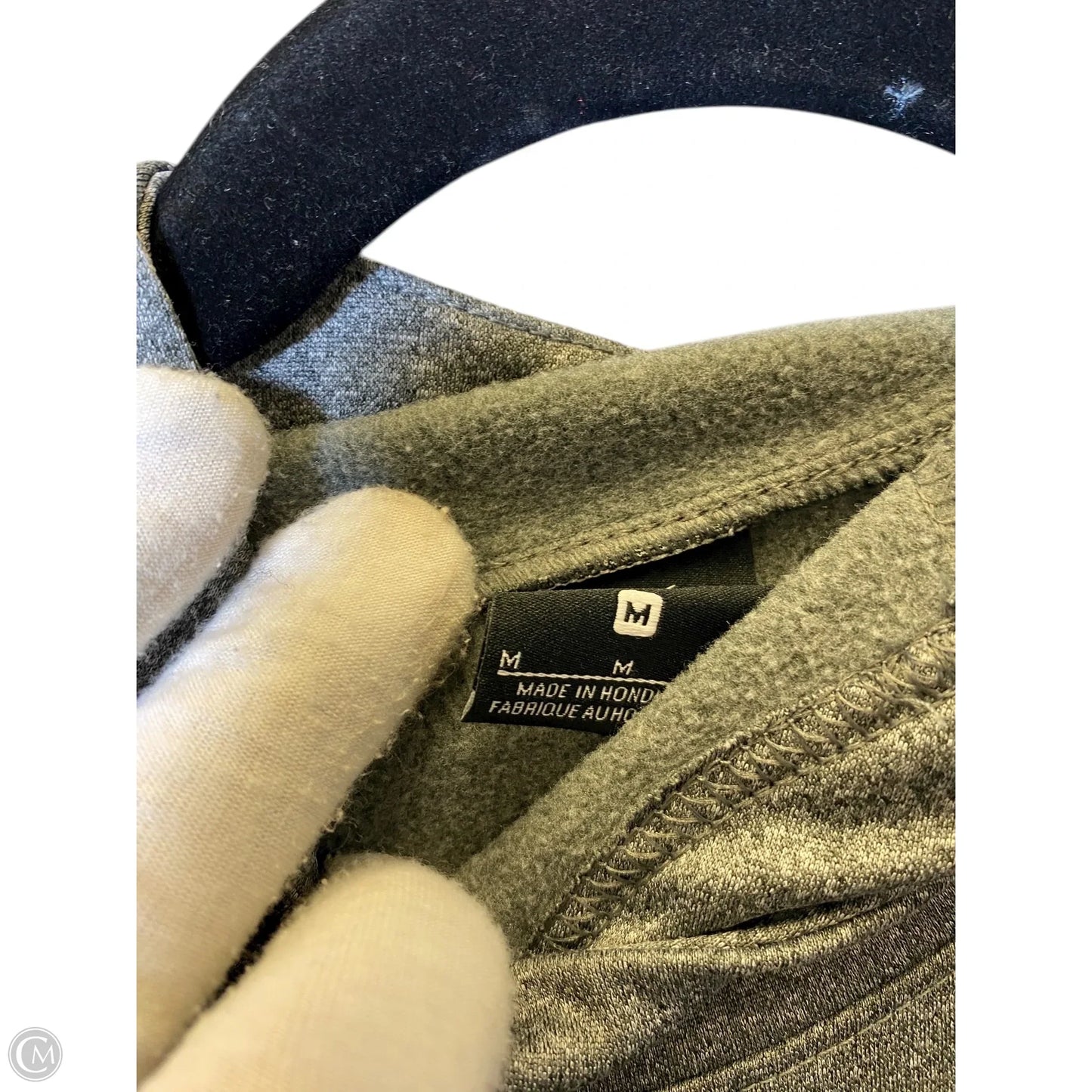 Athletic Sweatshirt Hoodie By Nike In Grey, Size: M