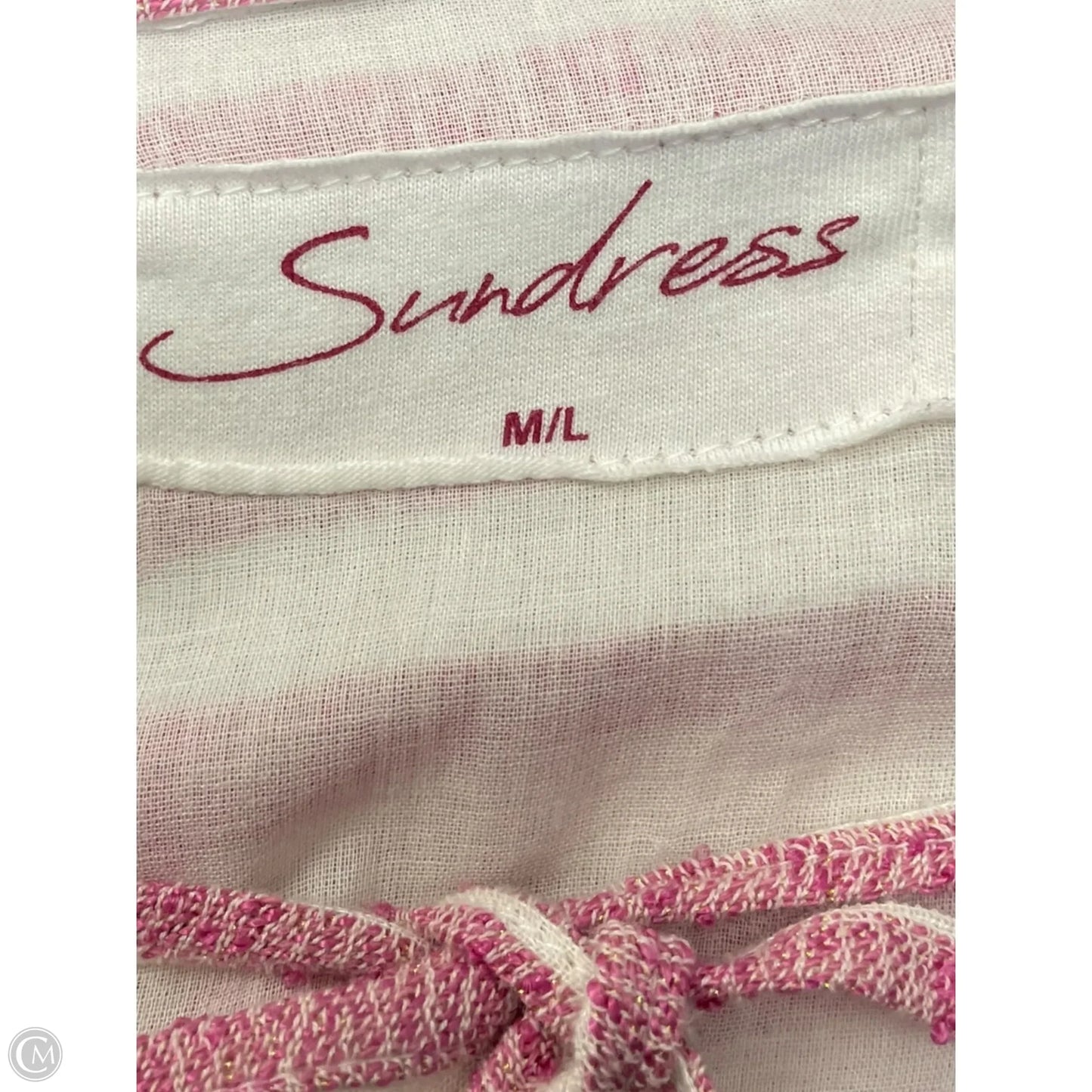 Dress Casual Midi By Clothes Mentor In Pink & White, Size: L