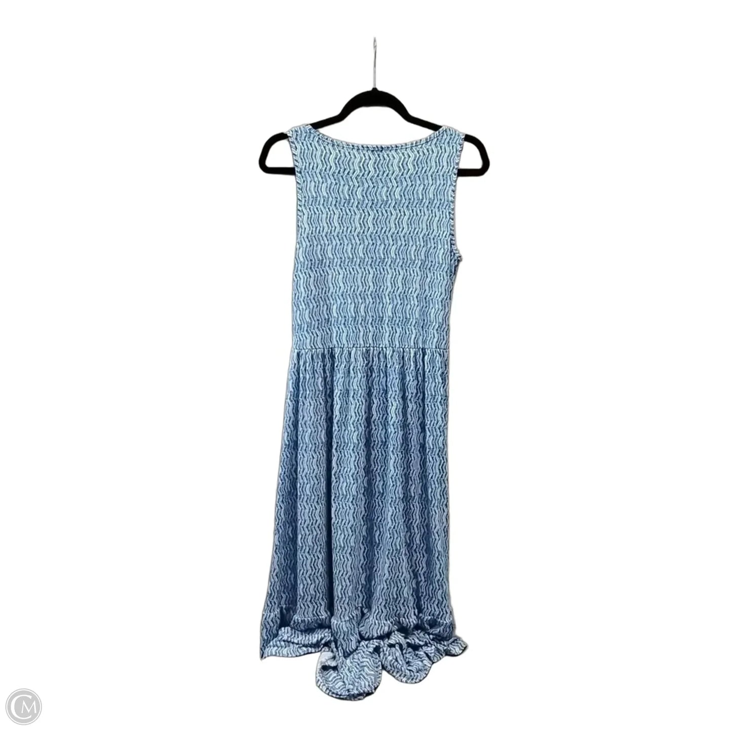 Dress Casual Midi By Chicos In Blue & White, Size: S
