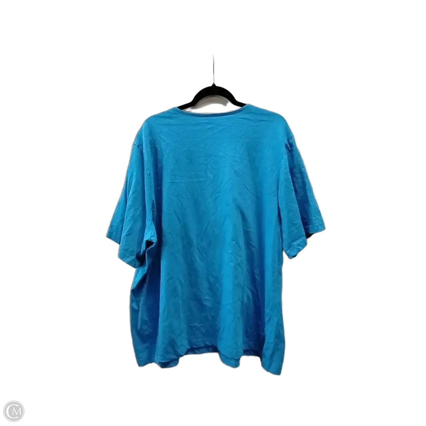 Top Short Sleeve By Liz And Me In Blue, Size: 3x