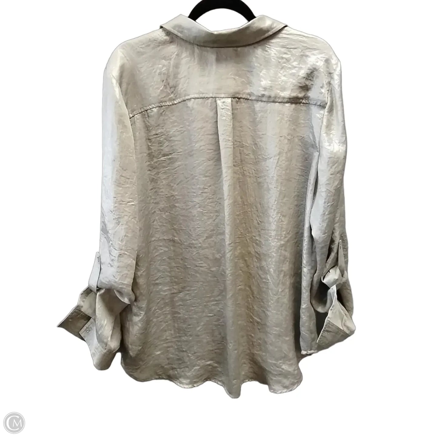 Blouse Long Sleeve By Chicos In Gold, Size: Xl