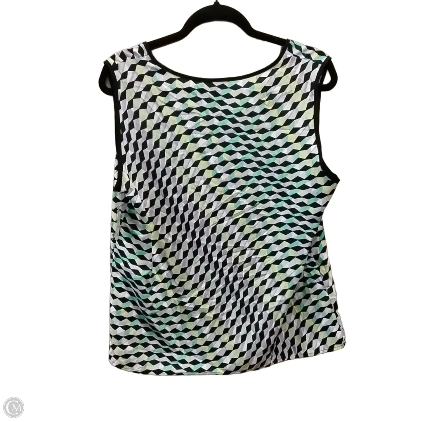 Top Sleeveless By Nine West In Geometric Pattern, Size: L