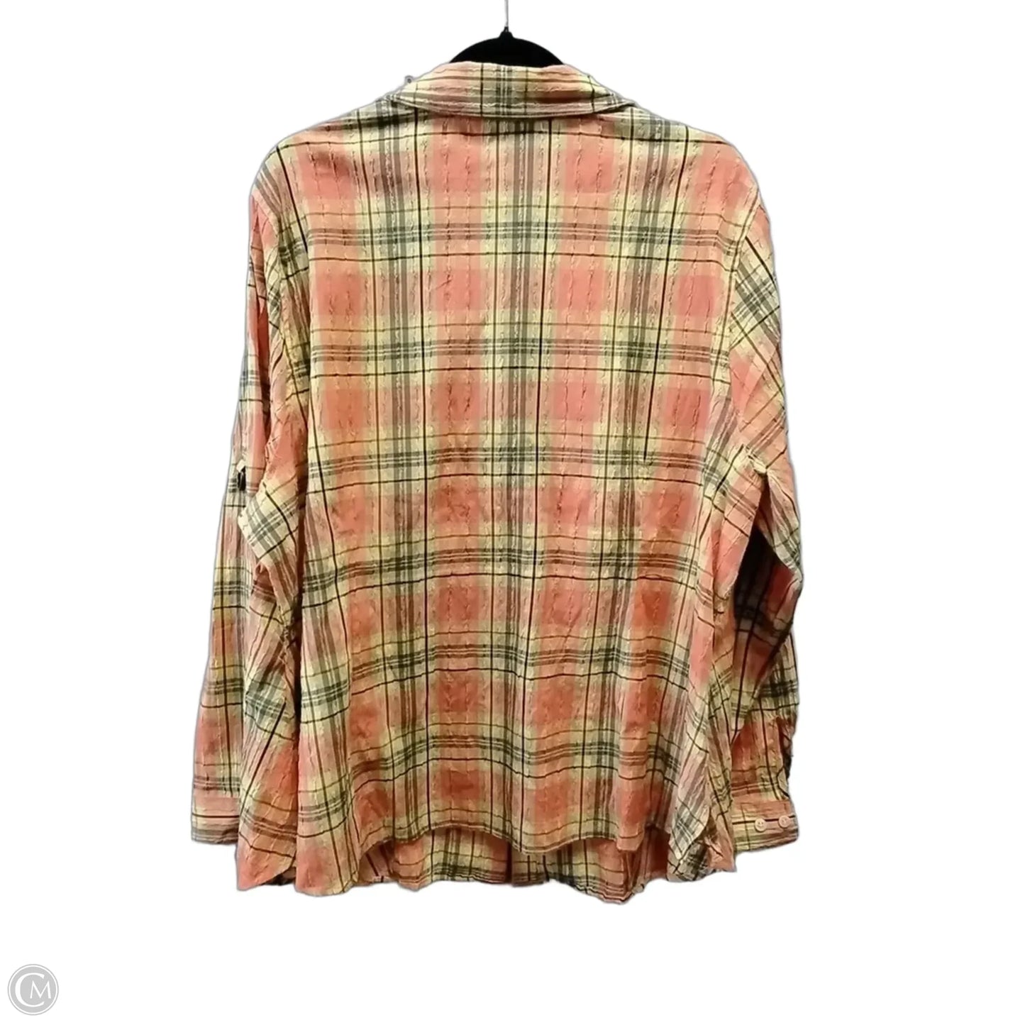 Blouse Long Sleeve By Allison Daley In Orange & Yellow, Size: 2x
