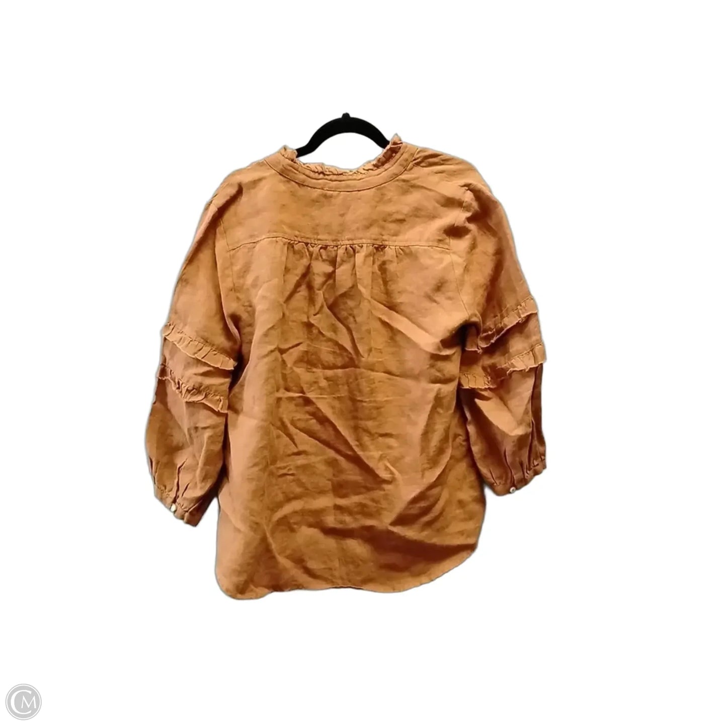 Blouse Long Sleeve By Ivy Jane In Brown, Size: Xs