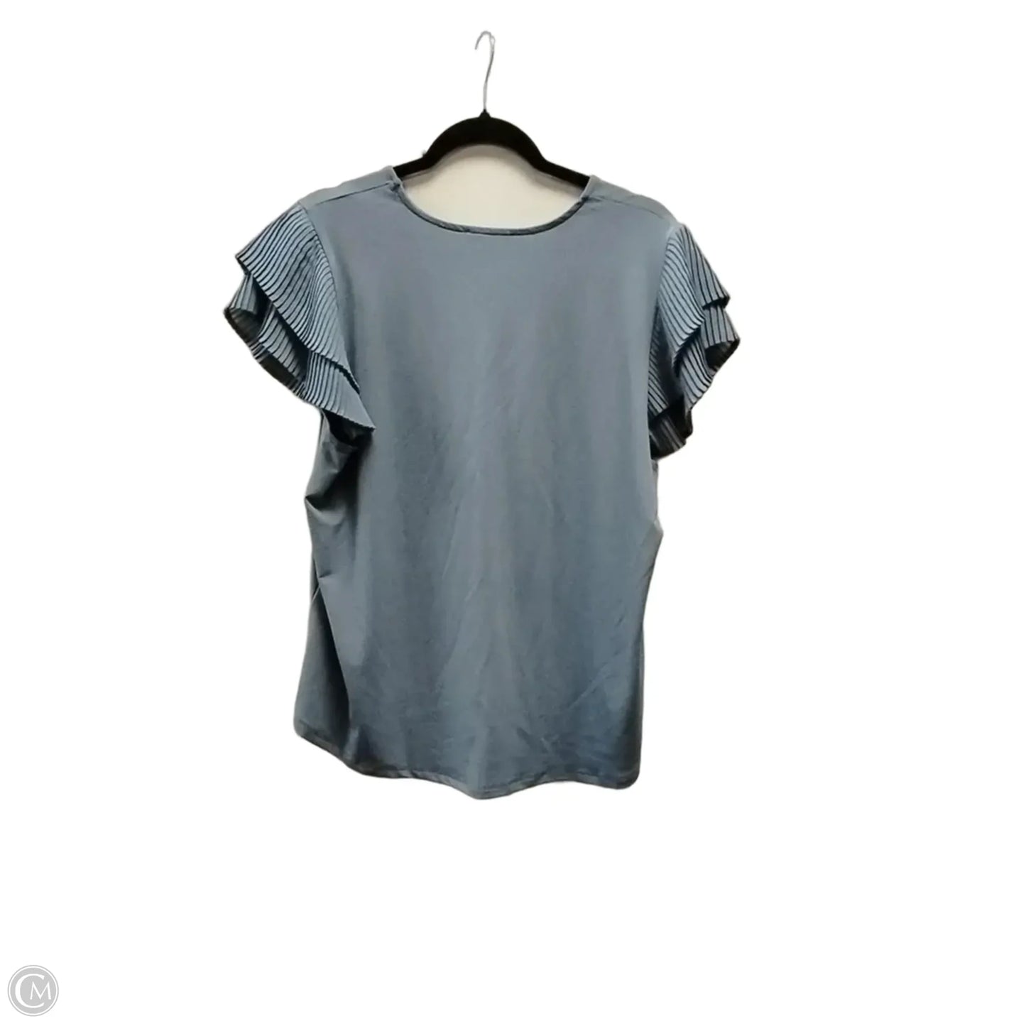 Blouse Short Sleeve By Adrianna Papell In Blue, Size: Xl