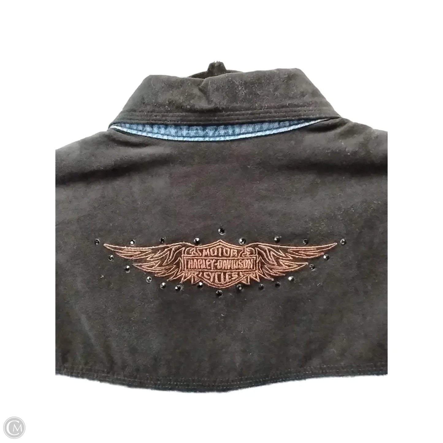 Jacket Shirt By Harley Davidson In Black & Blue, Size: S