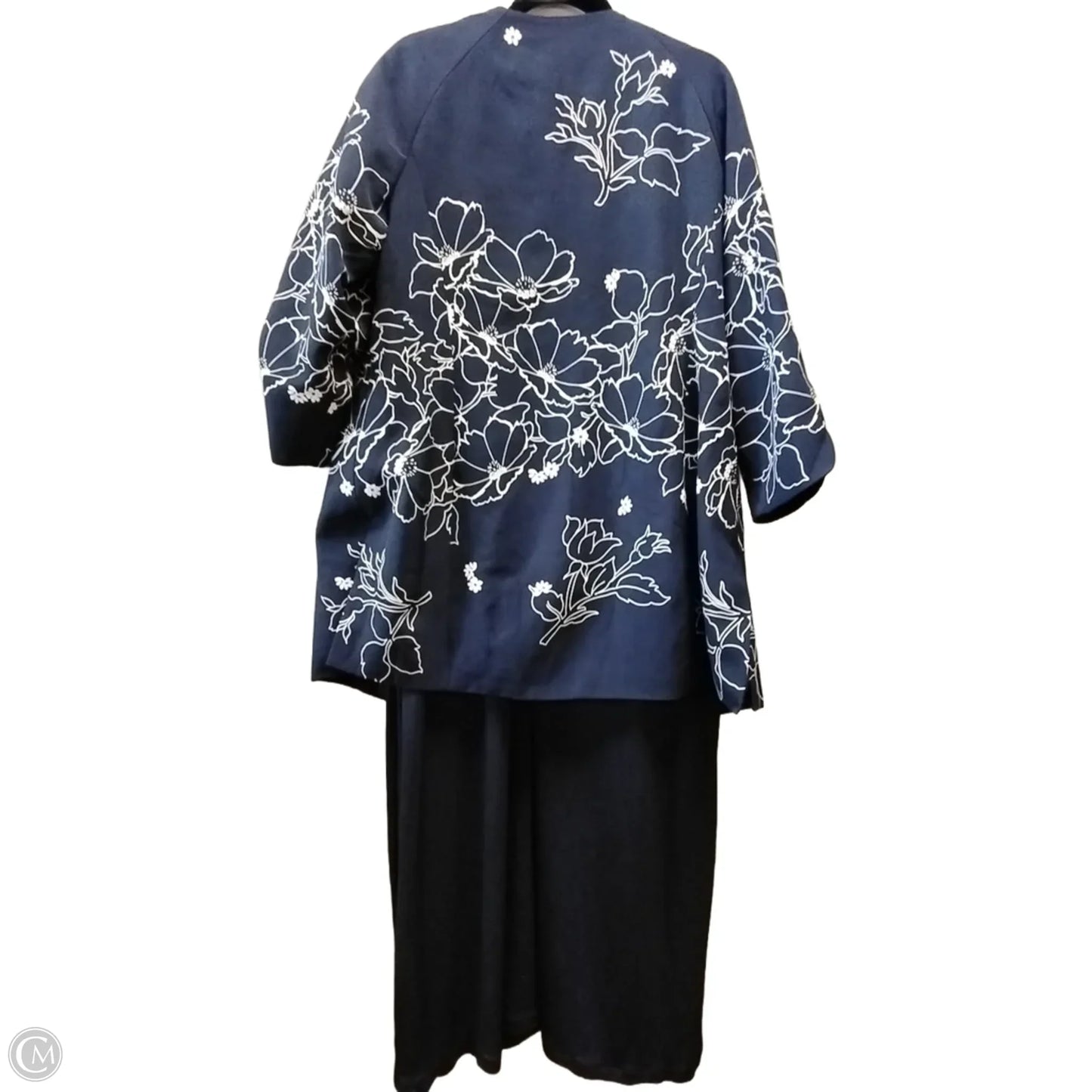 Dress Set 2pc By Jessica London In Blue & White, Size: 16