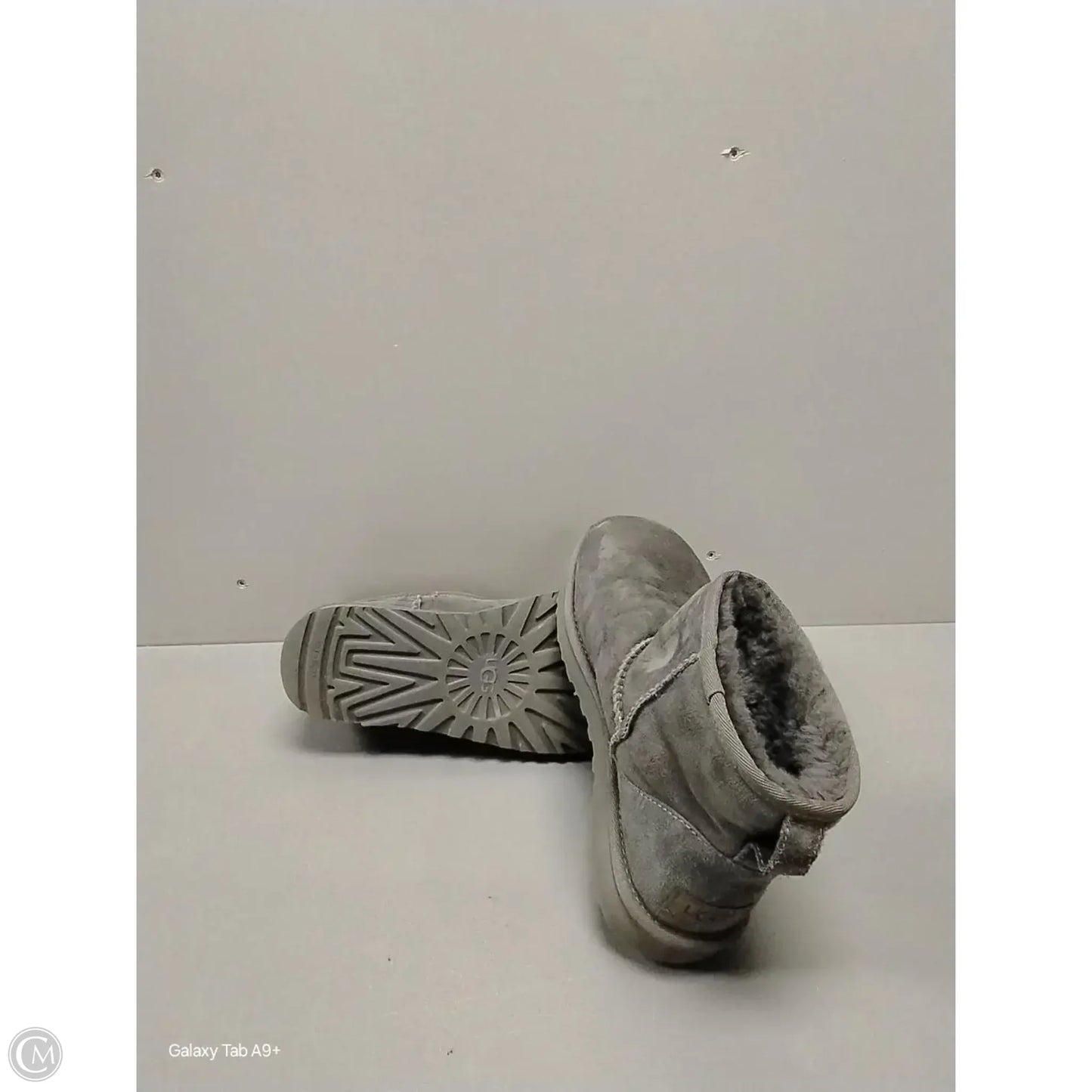 Boots Designer By Ugg In Grey, Size: 9