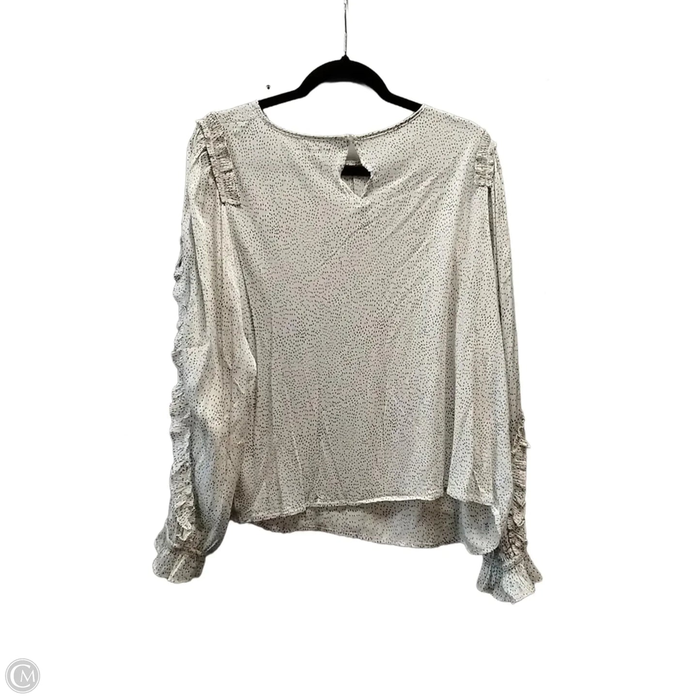 Blouse Long Sleeve By Loft In Polkadot Pattern, Size: Xl