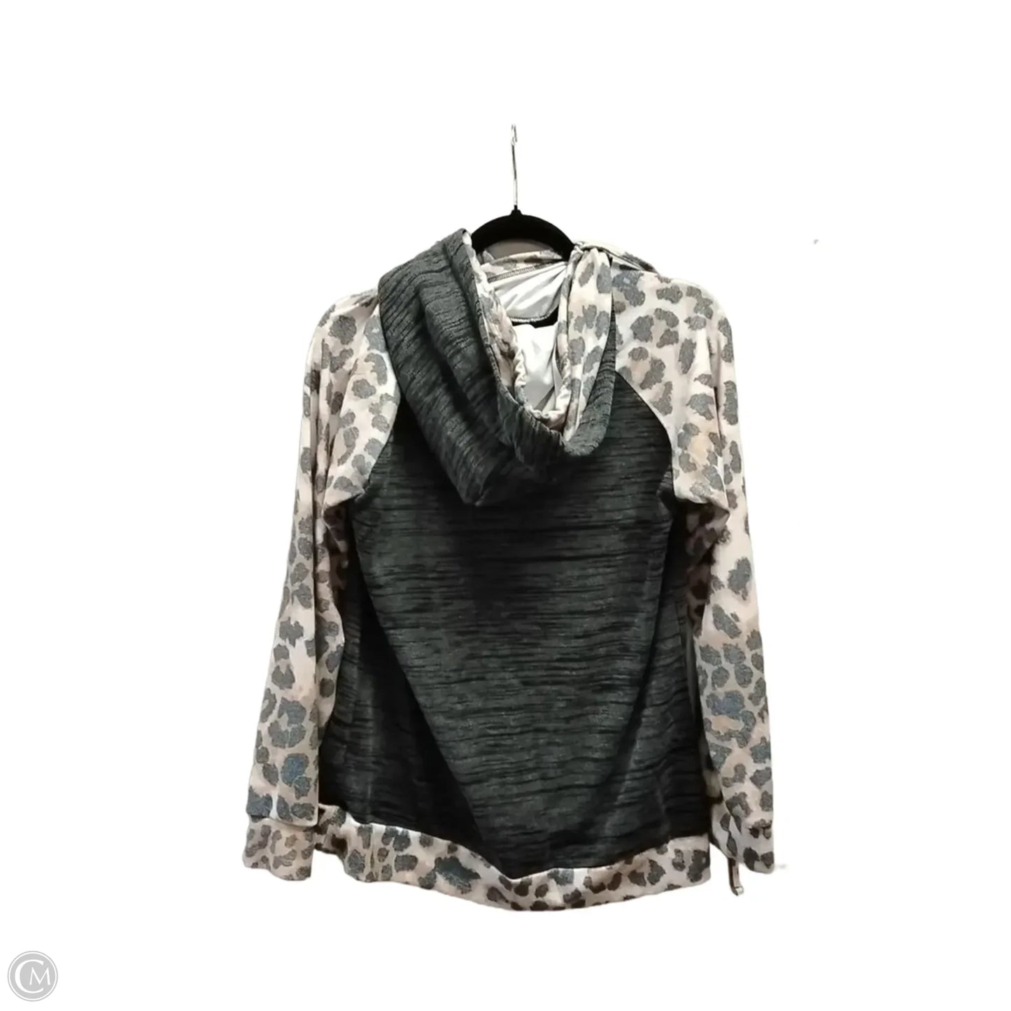 Sweatshirt Hoodie By Clothes Mentor In Leopard Print, Size: L