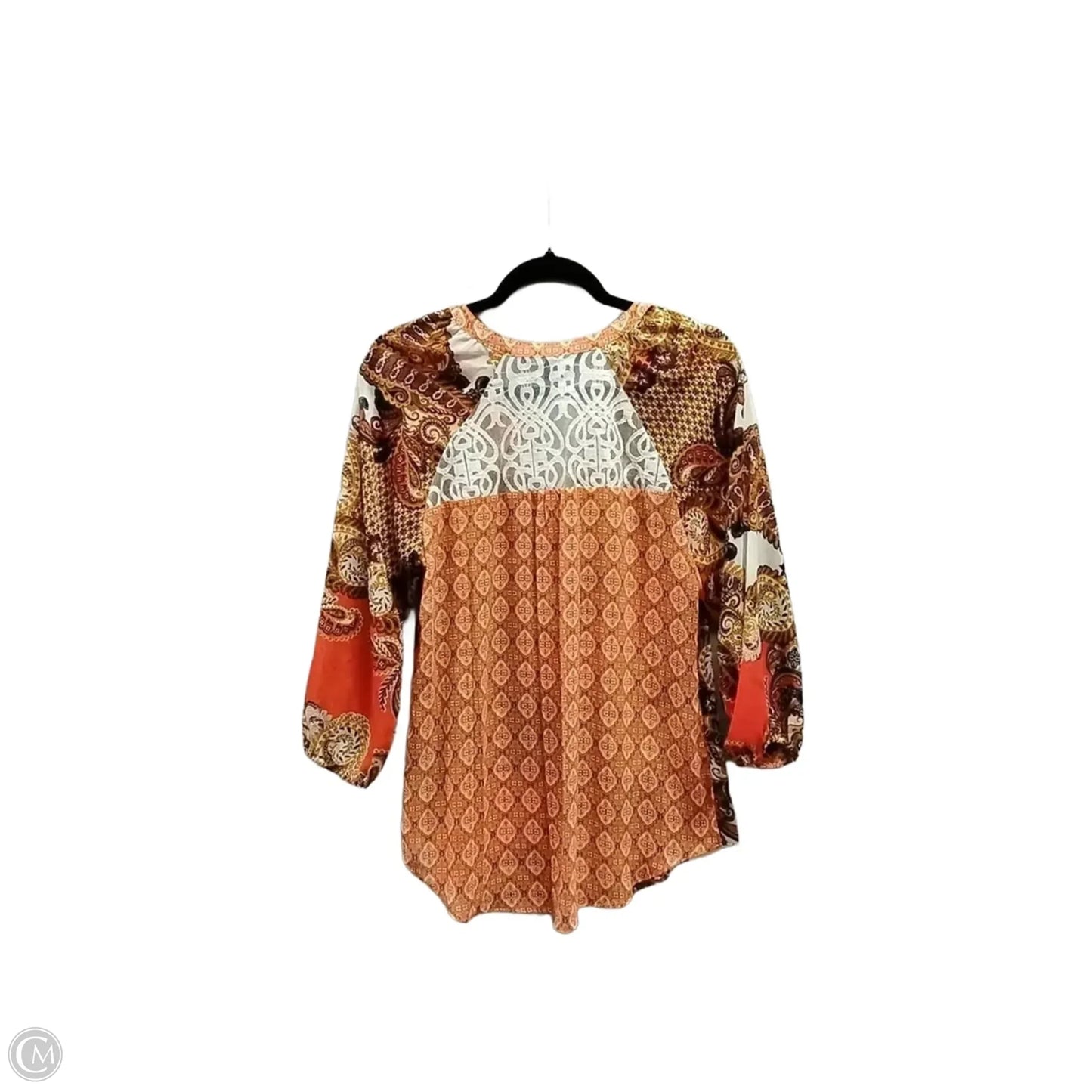 Blouse Long Sleeve By Zac And Rachel In Orange, Size: M