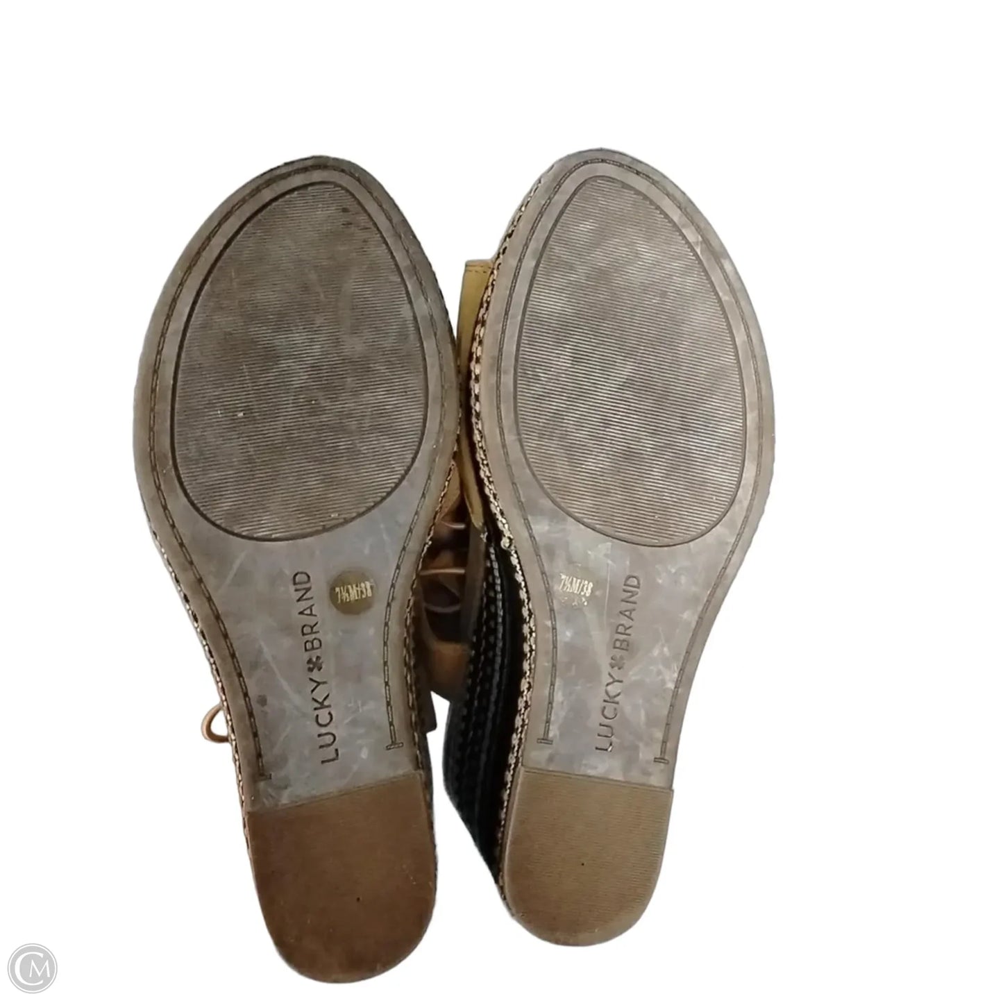 Shoes Heels Wedge By Lucky Brand In Brown, Size: 7.5