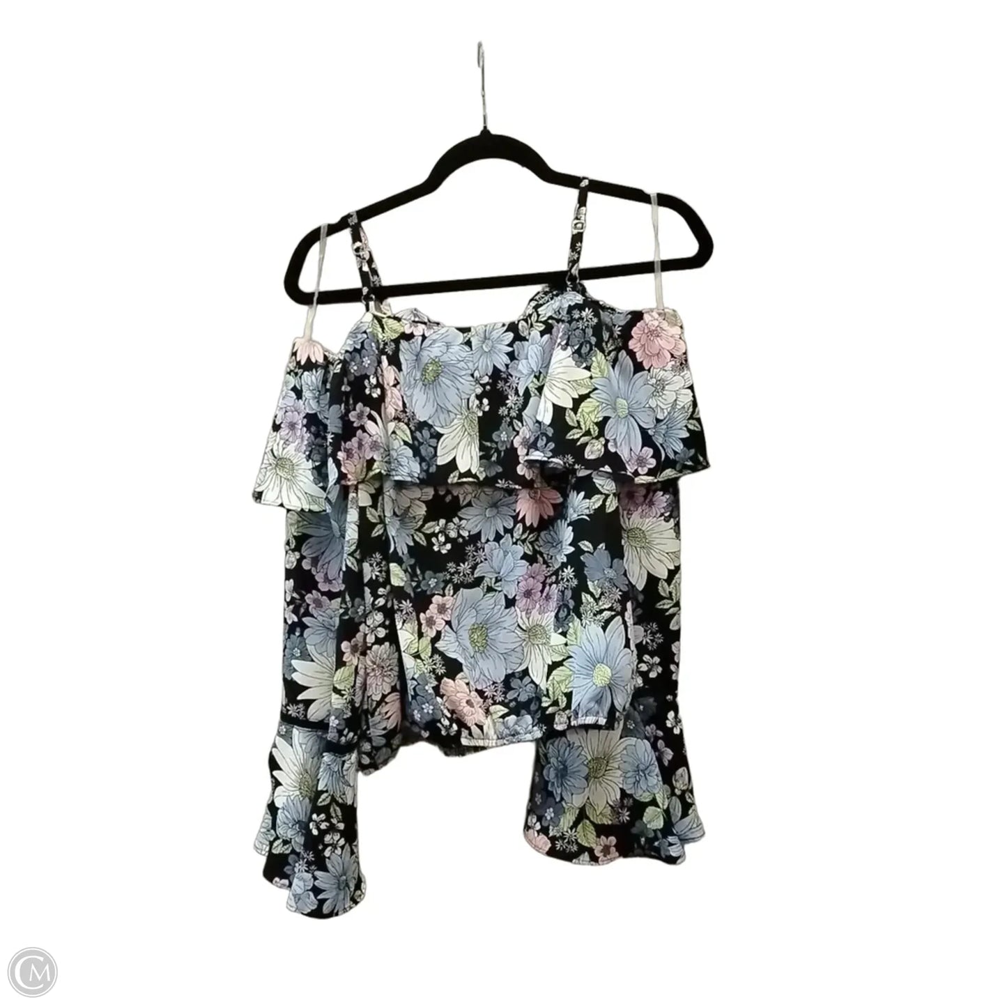 Blouse Long Sleeve By Clothes Mentor In Floral Print, Size: L