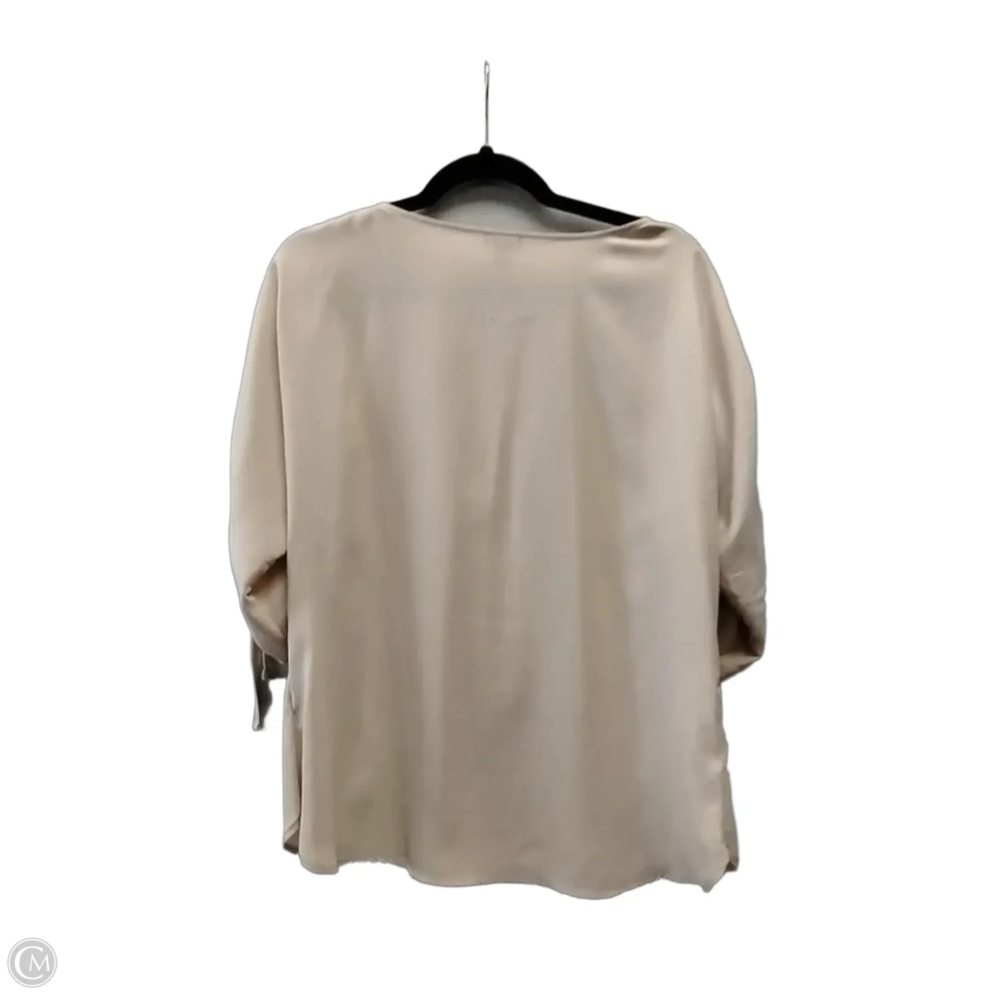 Blouse Short Sleeve By Ann Taylor In Tan, Size: M