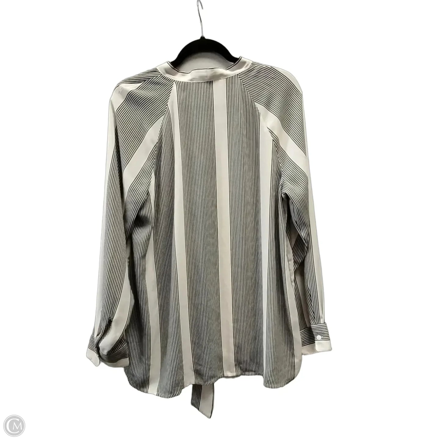 Blouse Long Sleeve By Loft In Striped Pattern, Size: L