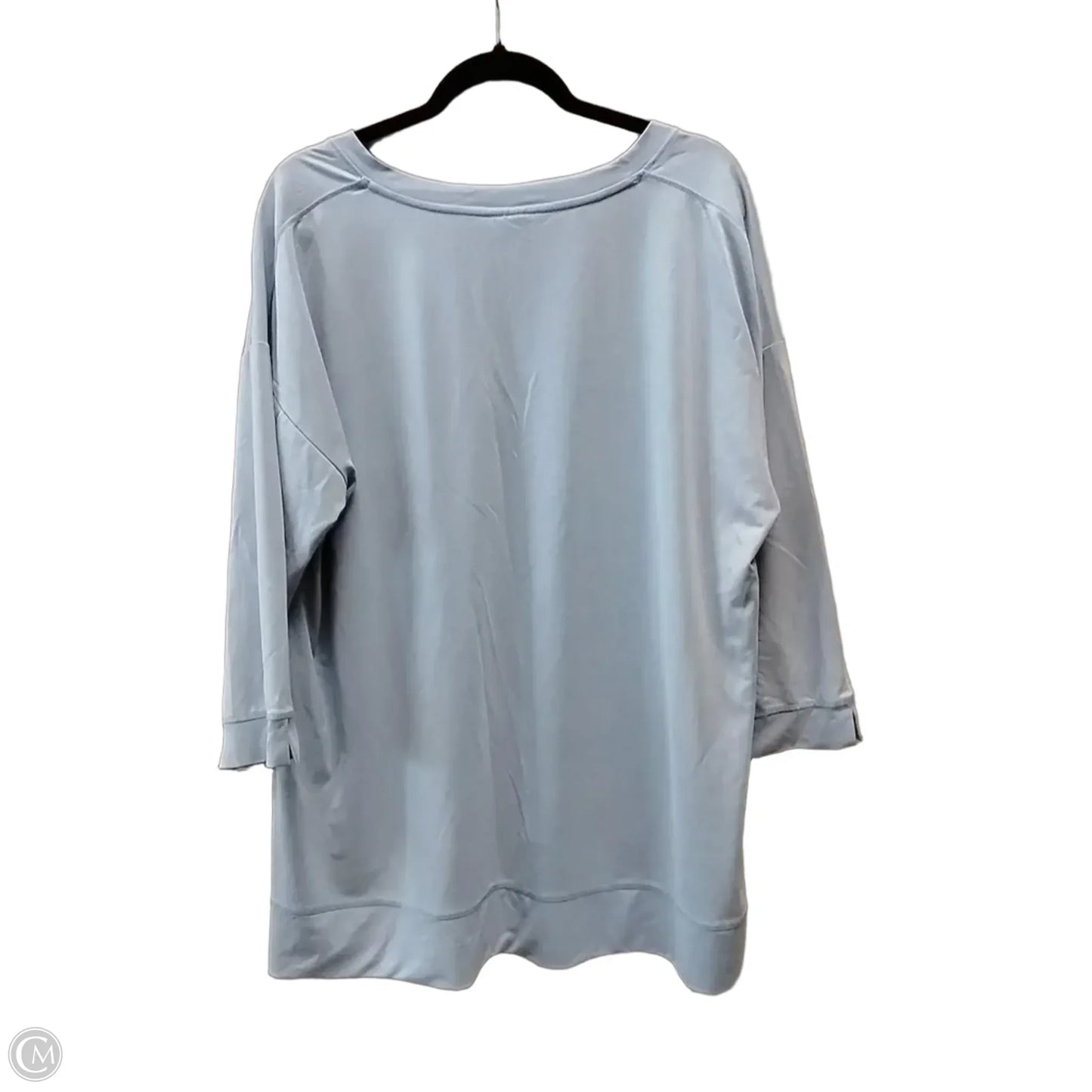 Athletic Top Long Sleeve Collar By Chicos In Blue, Size: L