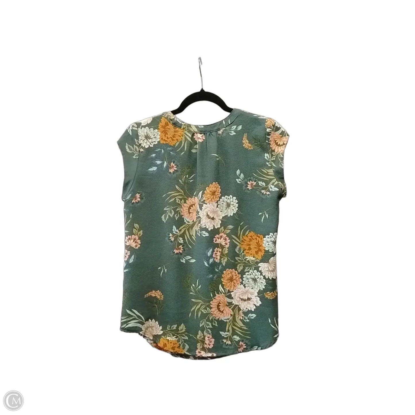 Blouse Short Sleeve By Clothes Mentor In Green, Size: Xs