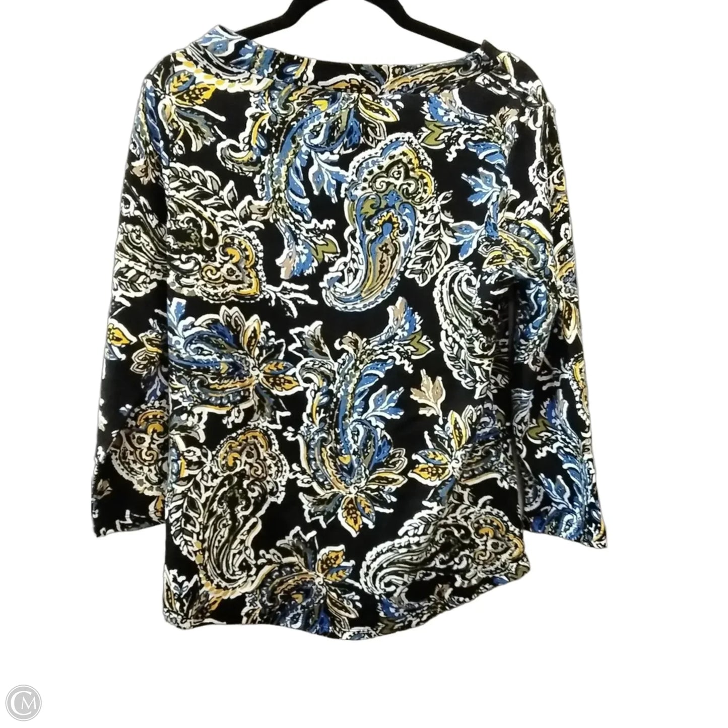 Top 3/4 Sleeve By Anne Klein In Paisley Print, Size: M