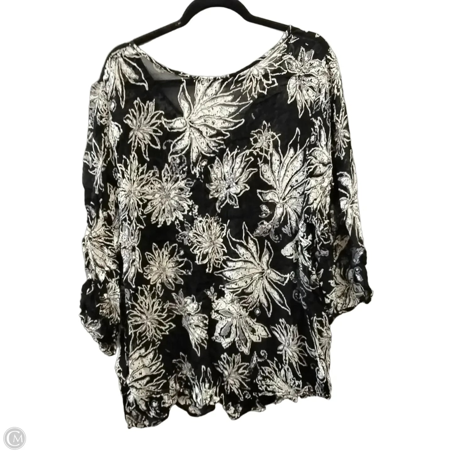 Blouse Long Sleeve By Avenue In Black, Size: Xl
