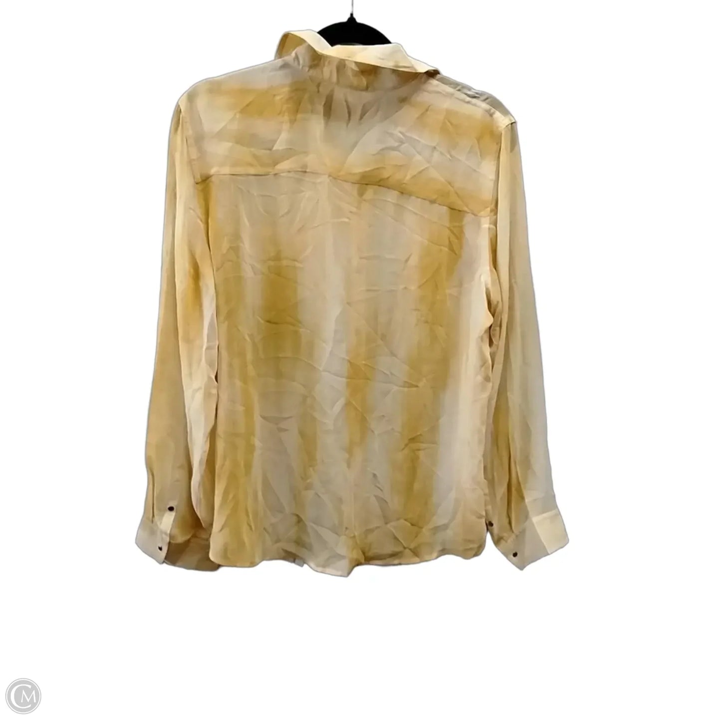 Blouse Long Sleeve By Chicos In Yellow, Size: L