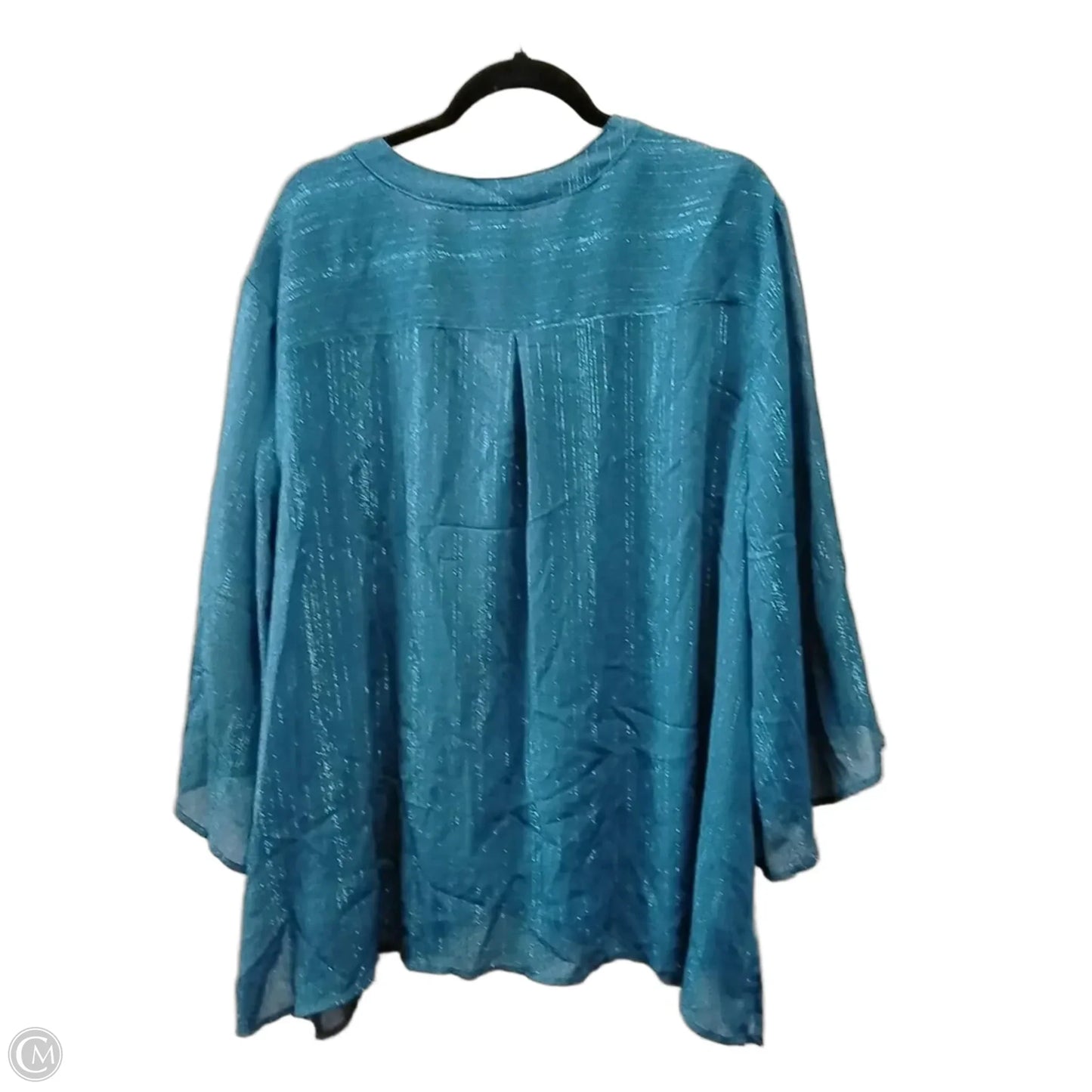 Blouse Long Sleeve By Catherines In Blue, Size: 4x