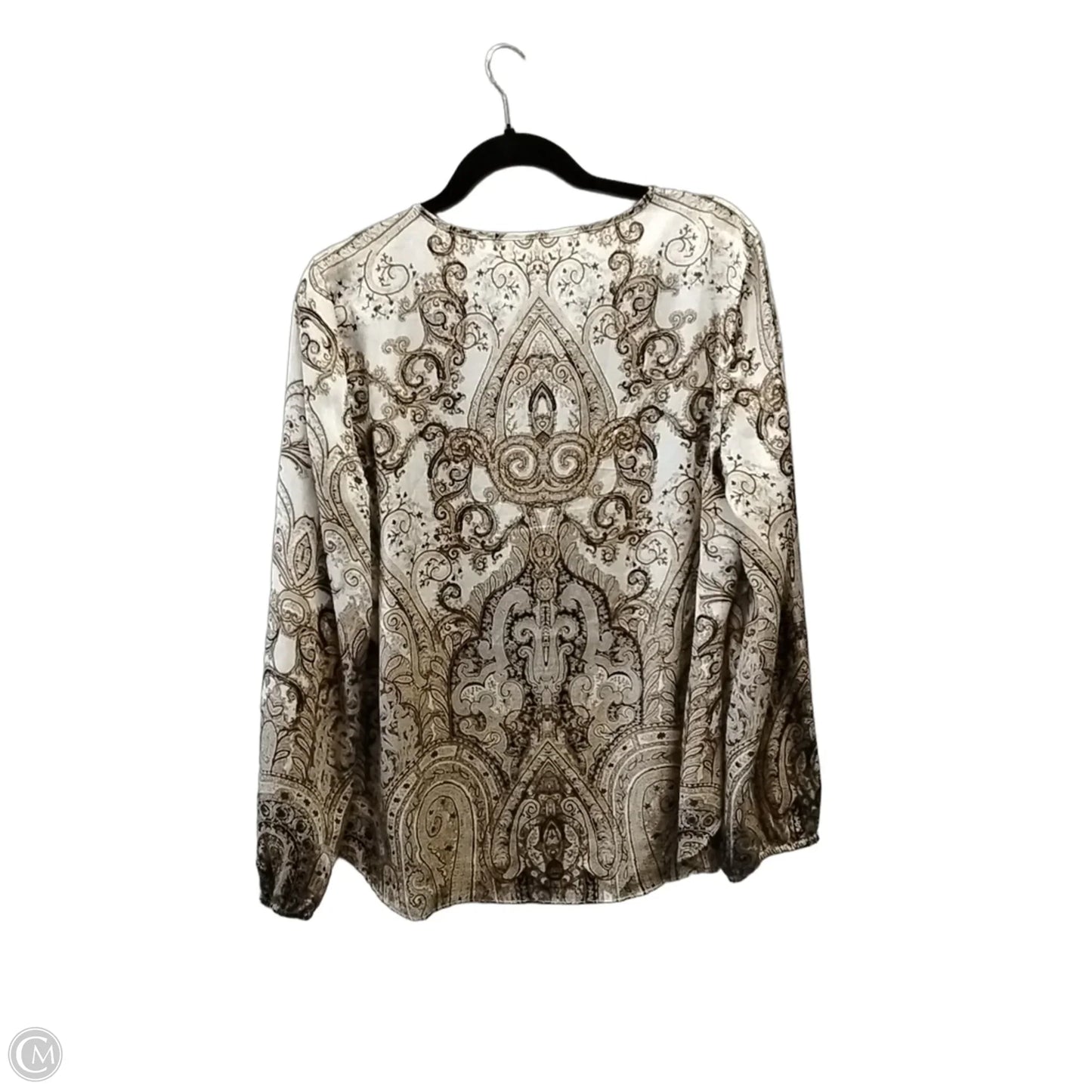 Blouse Long Sleeve By Chicos In Paisley Print, Size: M