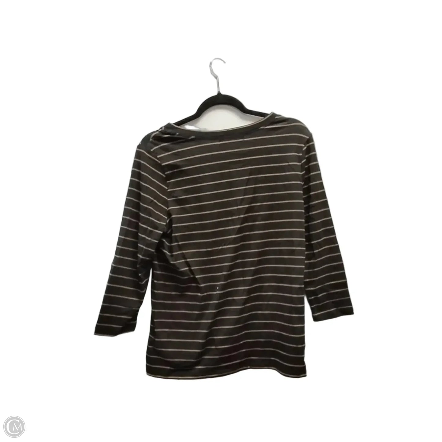 Top 3/4 Sleeve By Michael By Michael Kors In Striped Pattern, Size: L