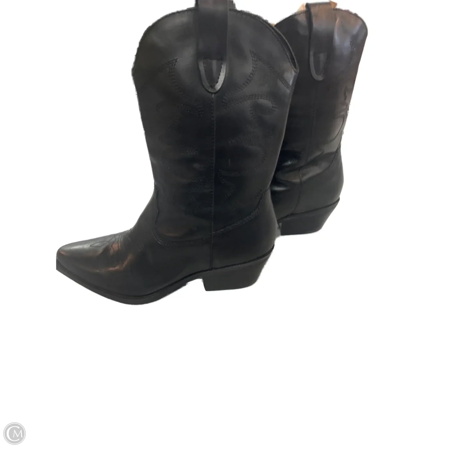 Boots Mid-calf Heels By Clothes Mentor In Black, Size: 8