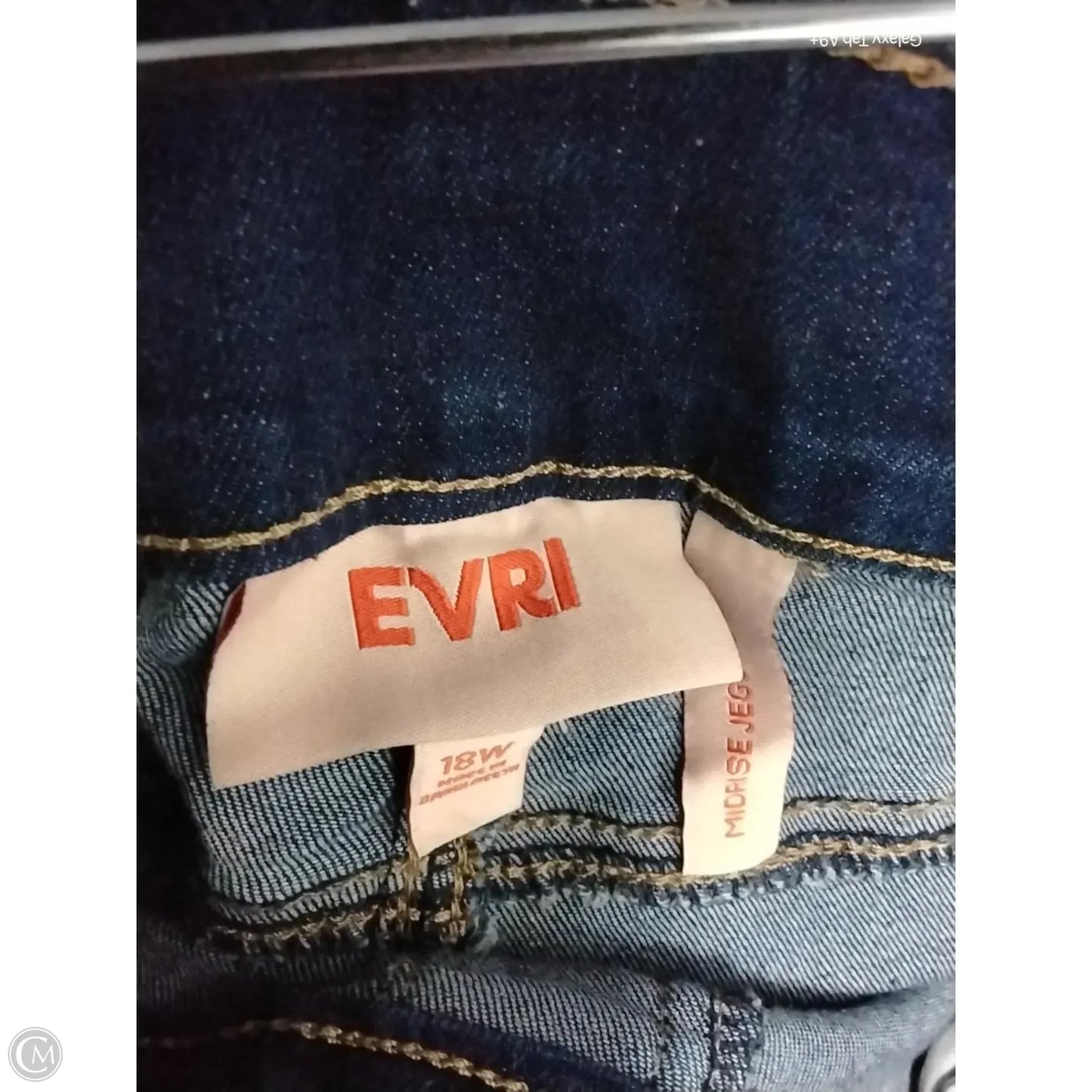 Jeans Skinny By Evri In Blue Denim, Size: 18w