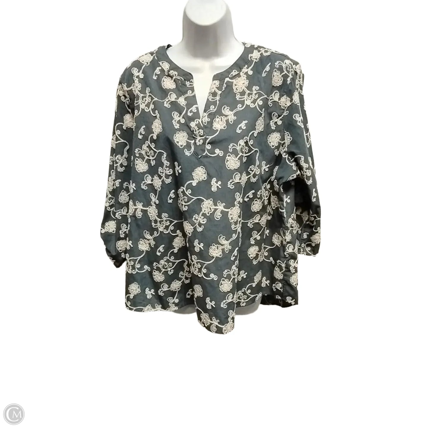 Blouse Long Sleeve By Chicos In Blue, Size: 3