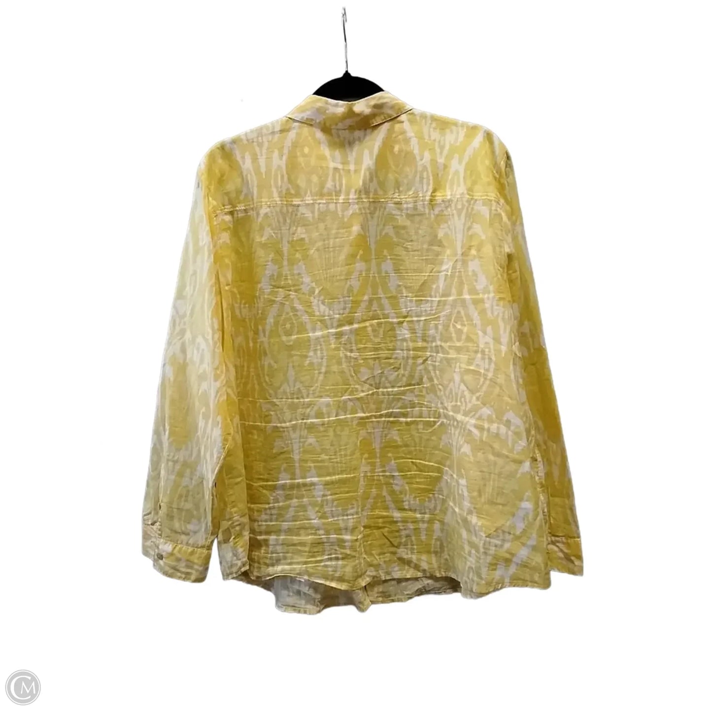 Blouse Long Sleeve By Chicos In Yellow, Size: 3