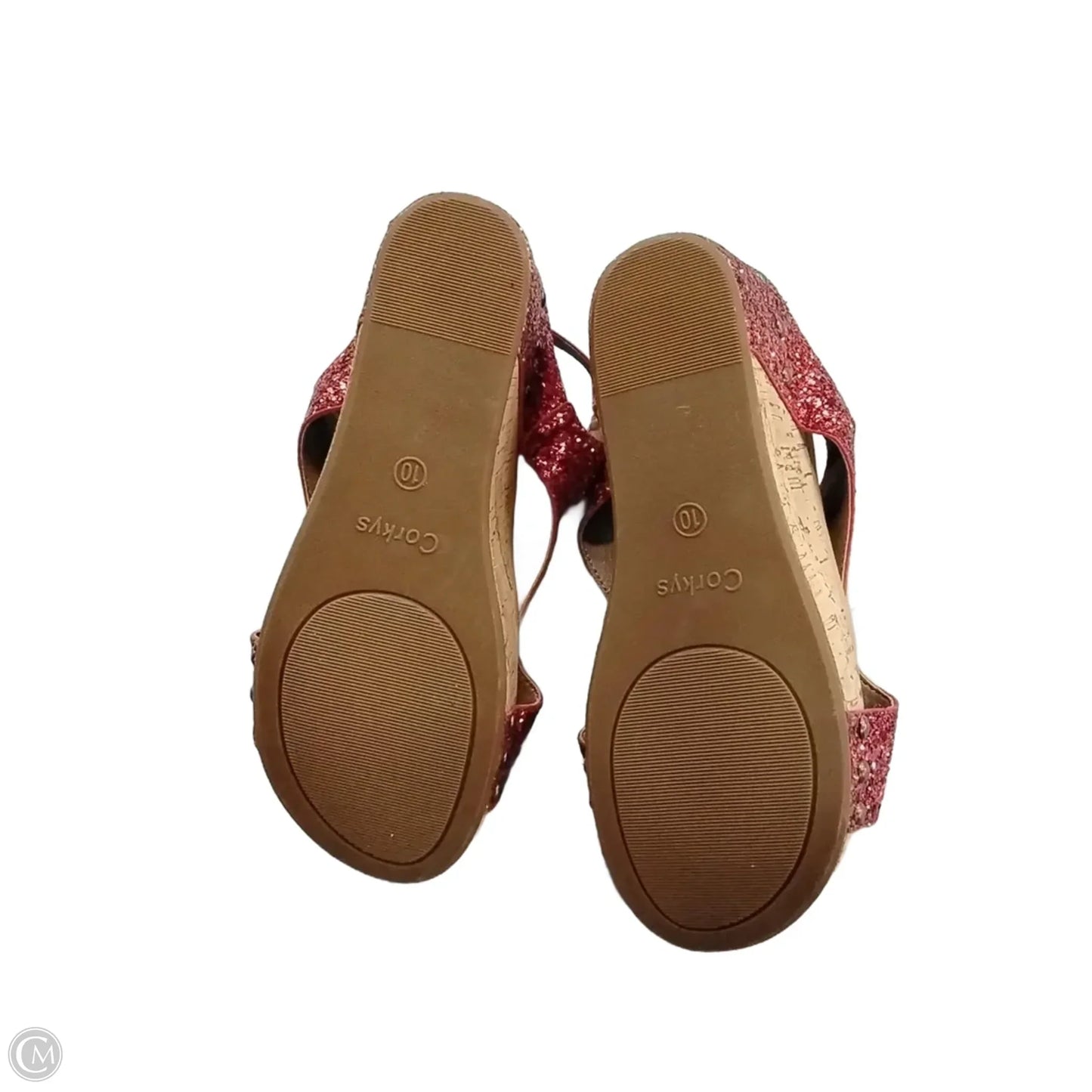 Sandals Heels Wedge By Corkys In Red, Size: 10