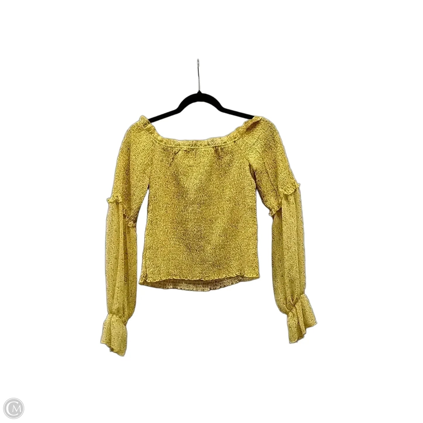 Blouse Long Sleeve By Missguided In Yellow, Size: 8