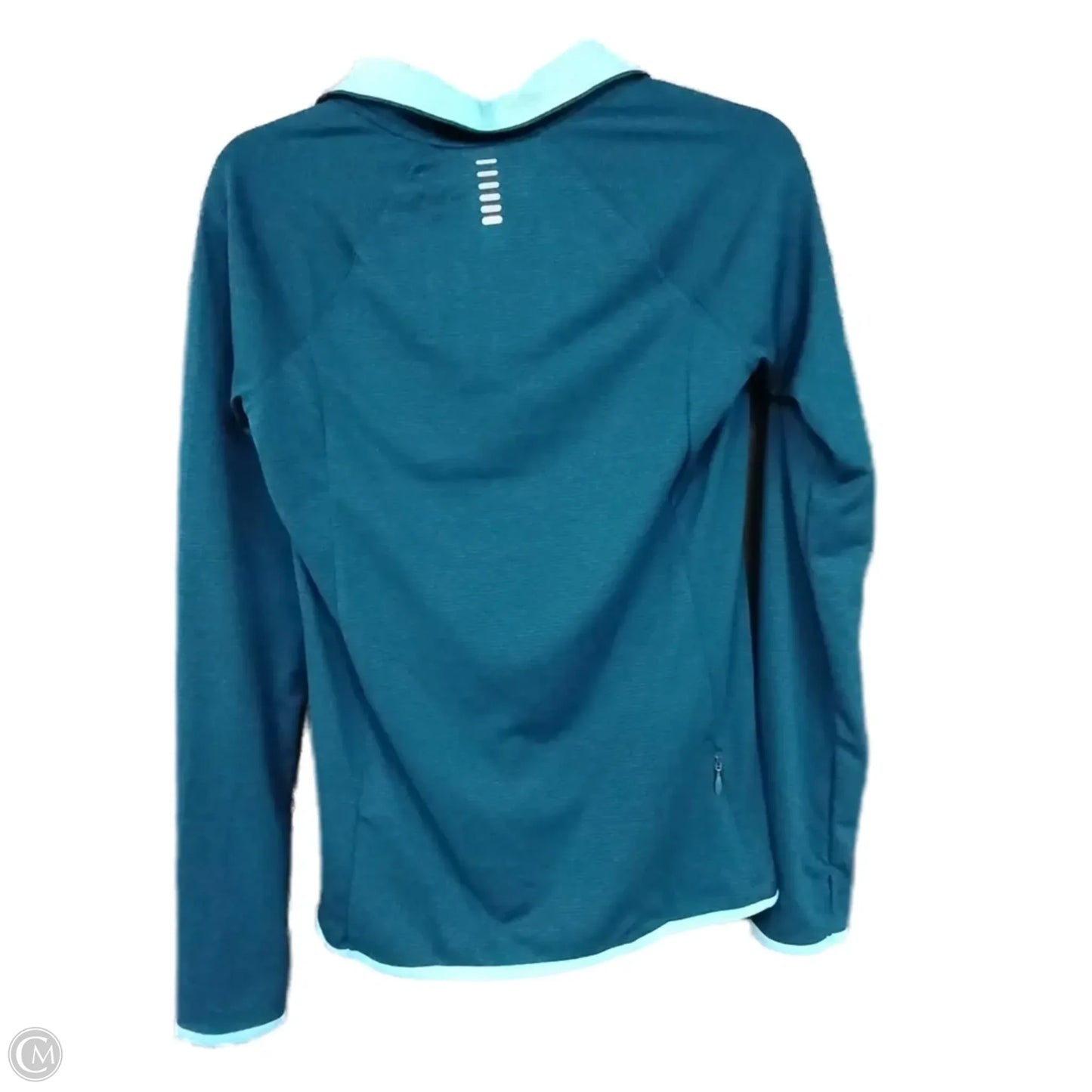 Athletic Top Long Sleeve Collar By Under Armour In Green, Size: S