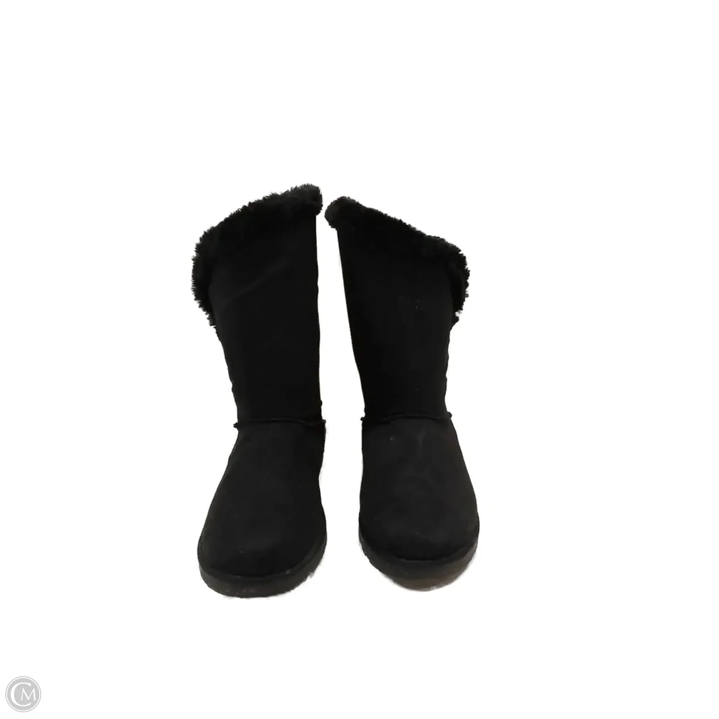 Boots Mid-calf Flats By Clothes Mentor In Black, Size: 10