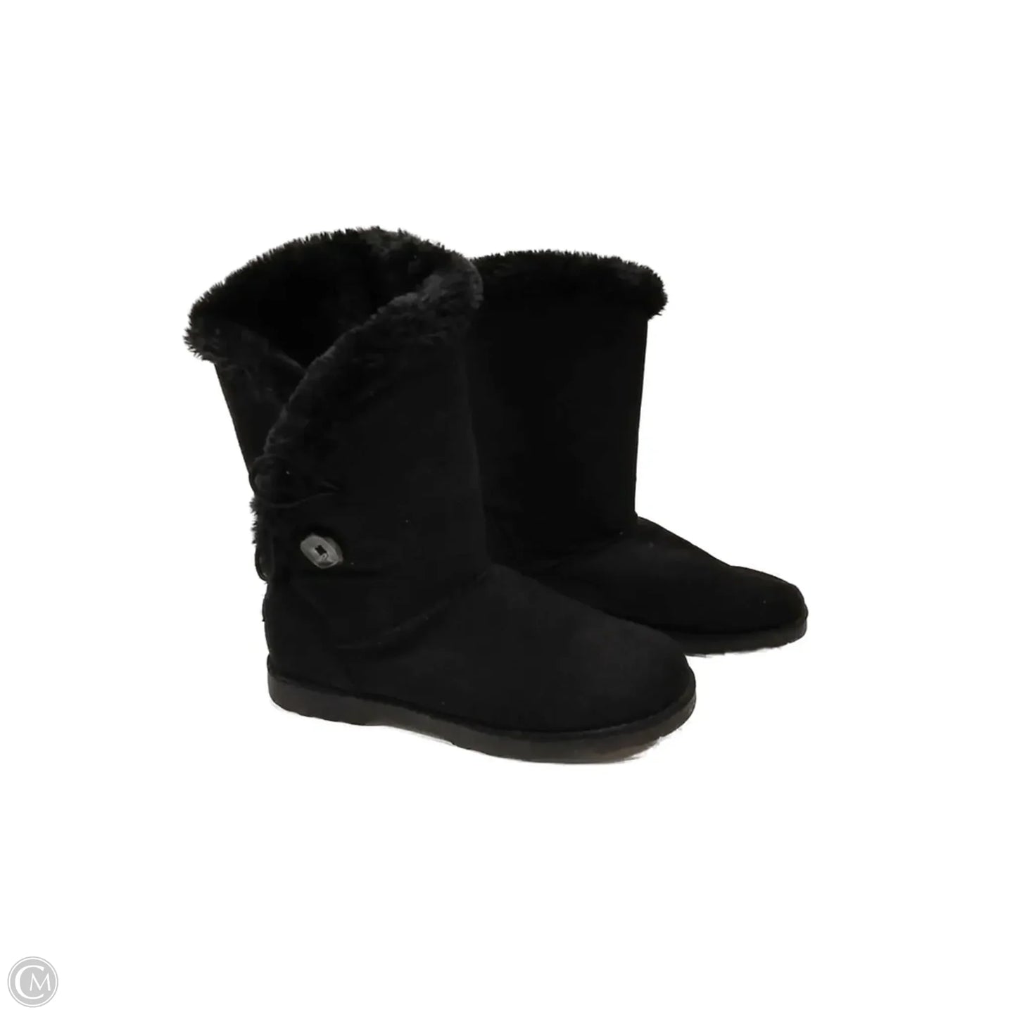 Boots Mid-calf Flats By Clothes Mentor In Black, Size: 10