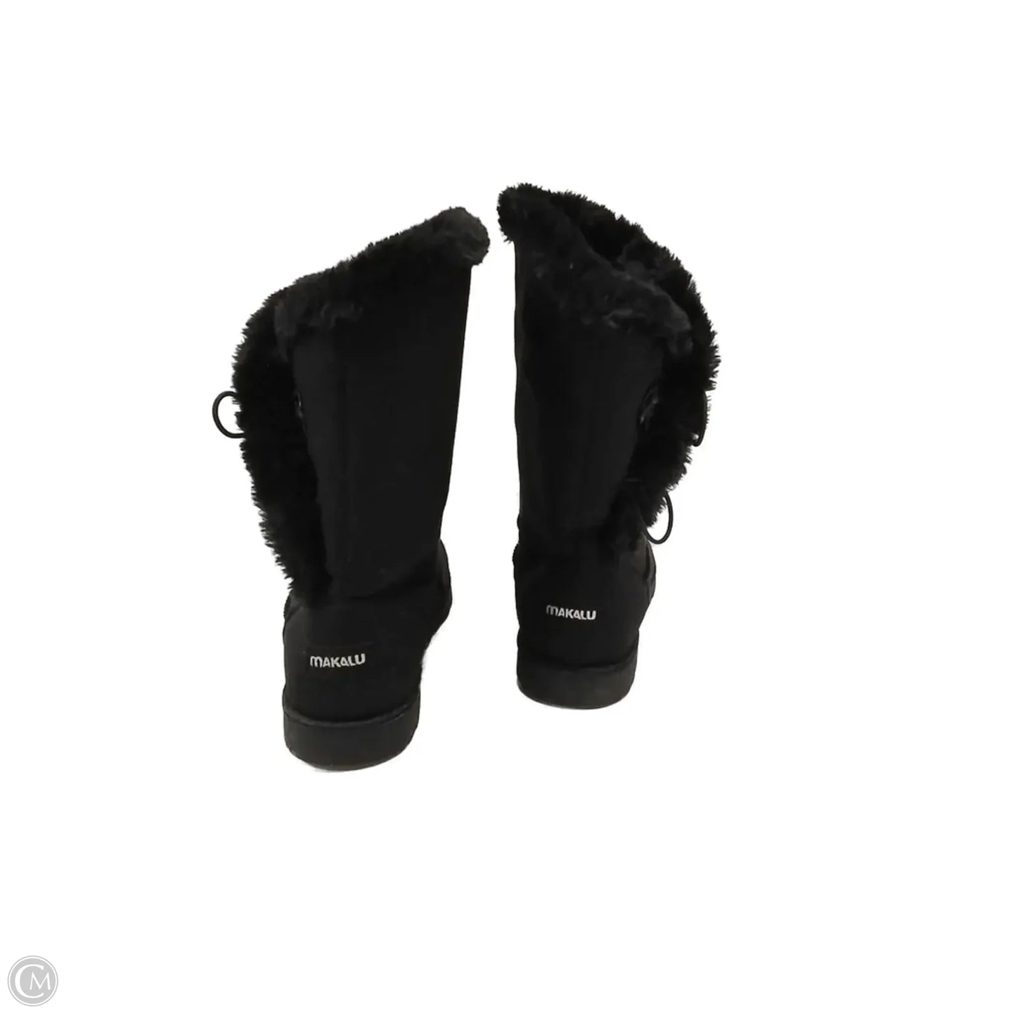 Boots Mid-calf Flats By Clothes Mentor In Black, Size: 10