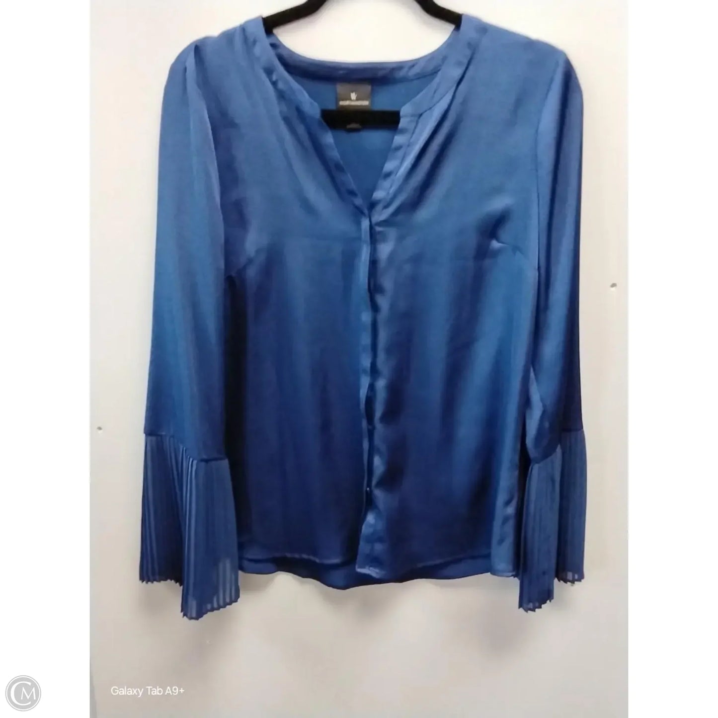 Blouse Long Sleeve By Worthington In Blue, Size: M